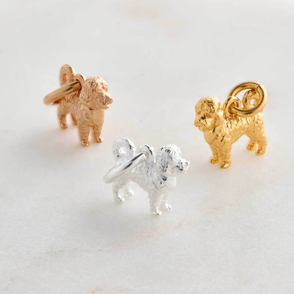 silver gold rose cavapoo charm