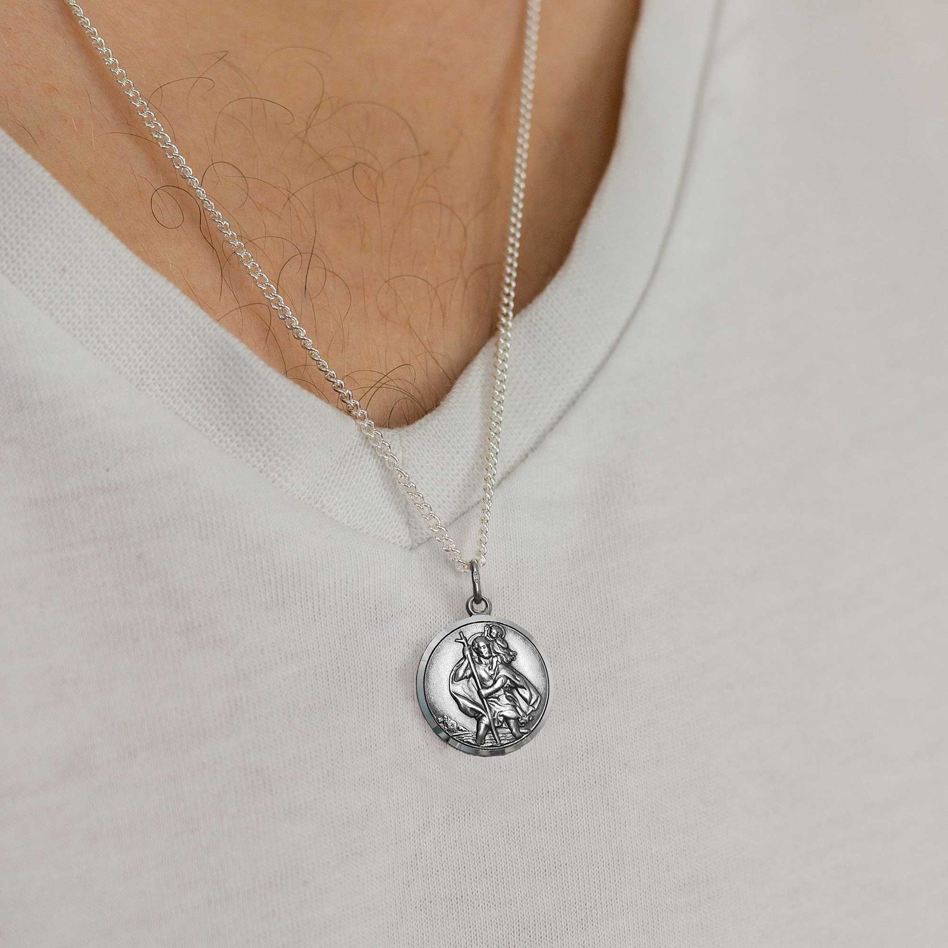 sterling silver vintage style saint christopher pendant mens 18th 21st birthday gift idea