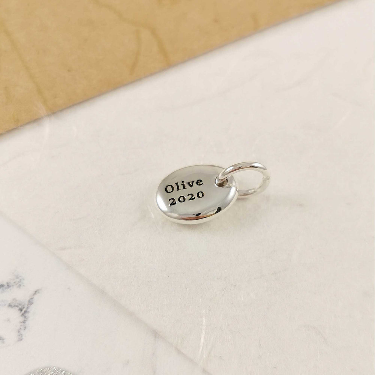 Pebble Personalised Silver Charm