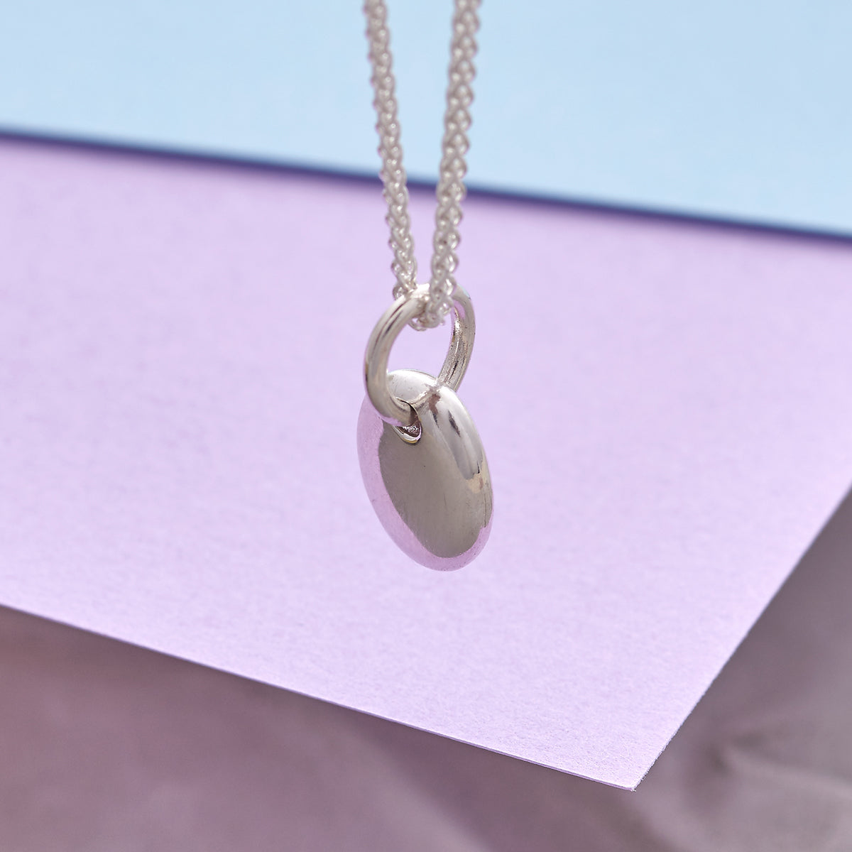 Pebble Personalised Initial Silver Charm Necklace FREE UK DELIVERY