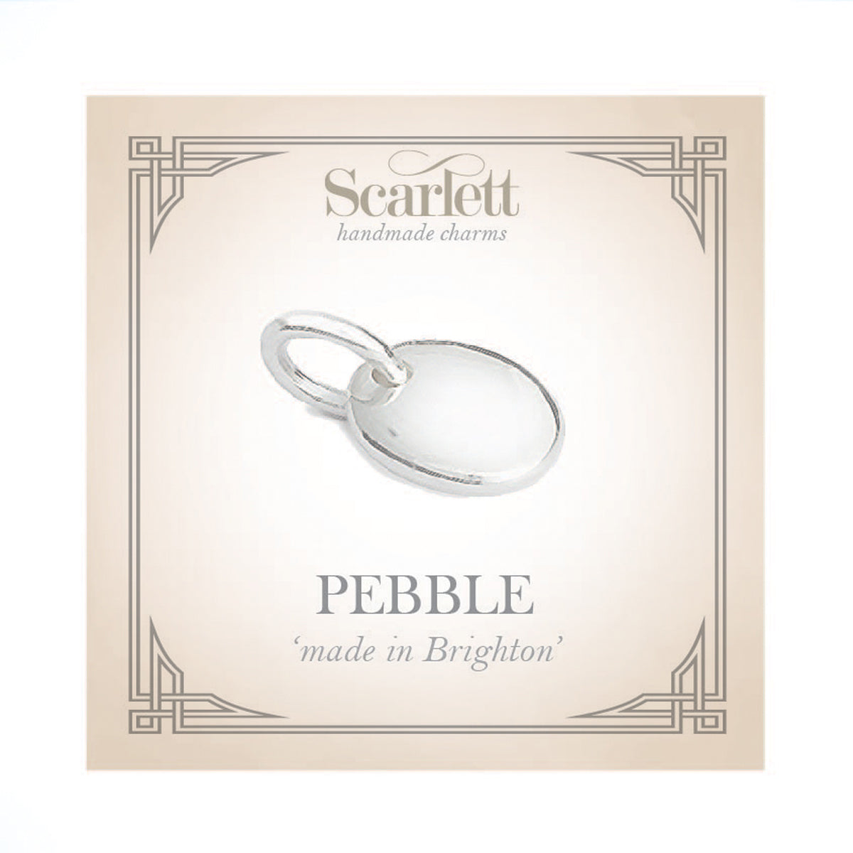 Pebble Personalised Initial Silver Charm FREE UK DELIVERY
