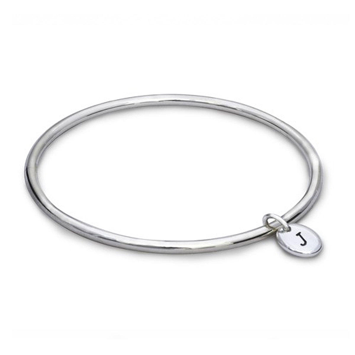 Personalised Pebble Silver Charm Bangle Scarlett Jewellery