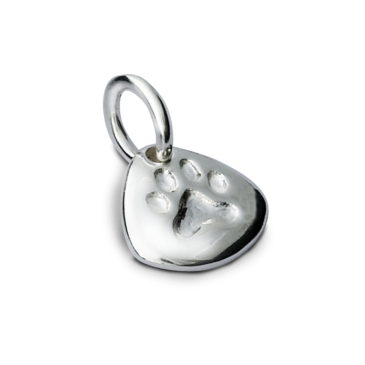 Solid Silver Paw Print Charm for Pet Lovers