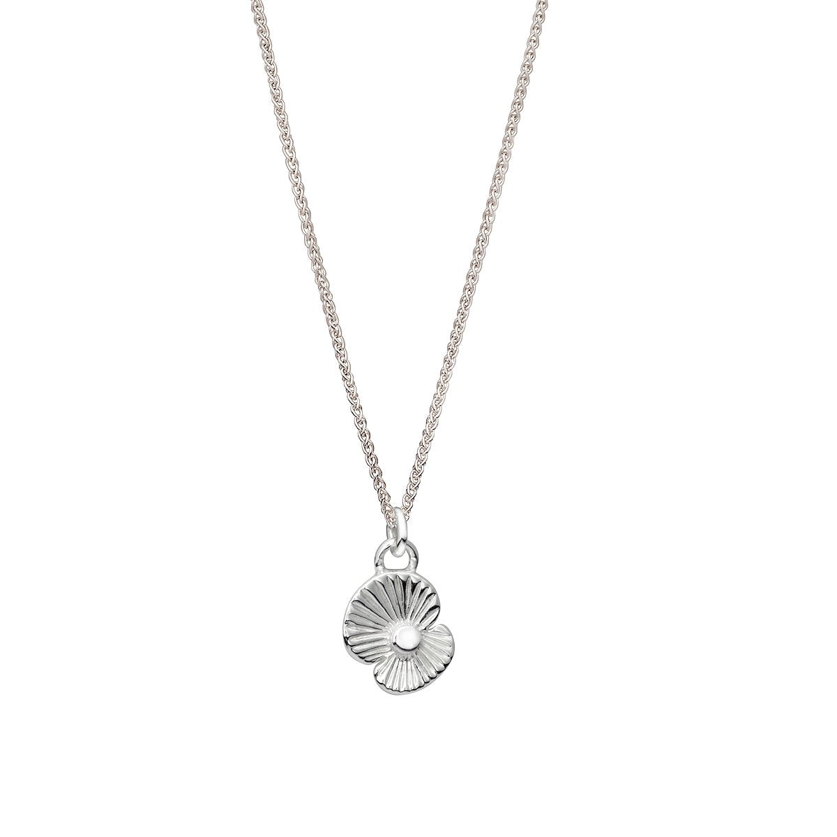 poppy flower charm solid silver