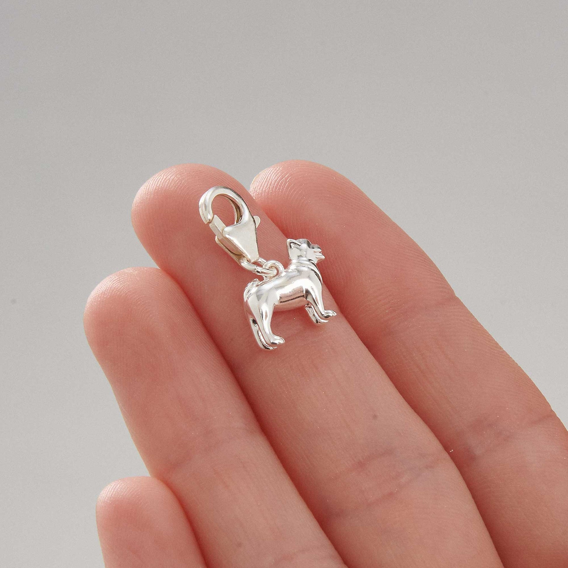 Pug dog breed solid sterling silver dog charm for bracelet Scarlett Jewellery Ltd