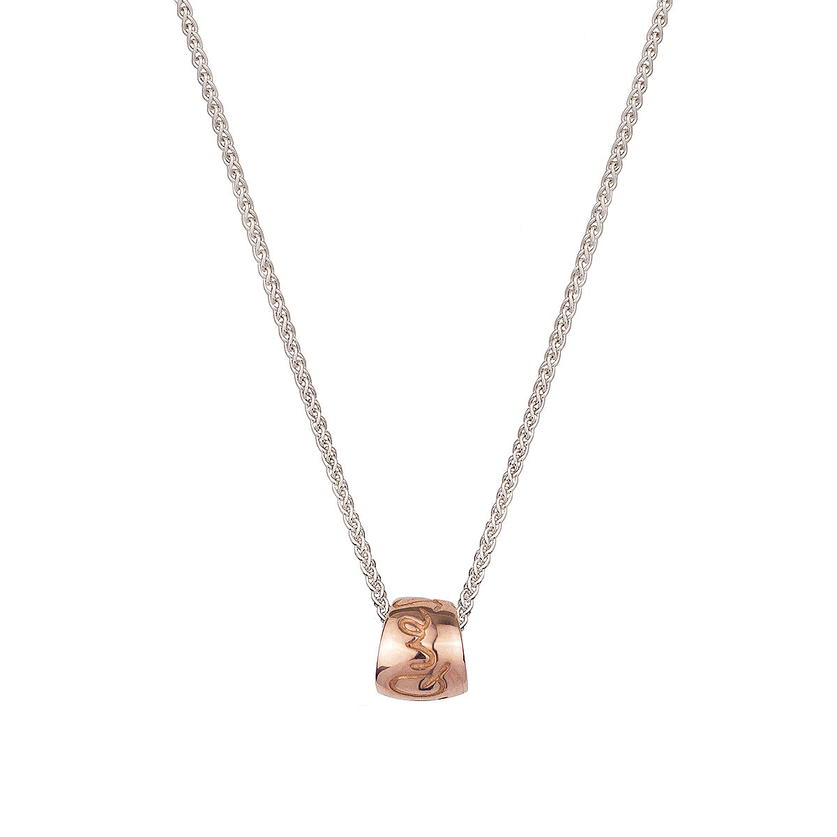 Que Sera recycled Rose Gold Worry Bead Necklace Mindful Slow Fashion Design Scarlett Jewellery UK