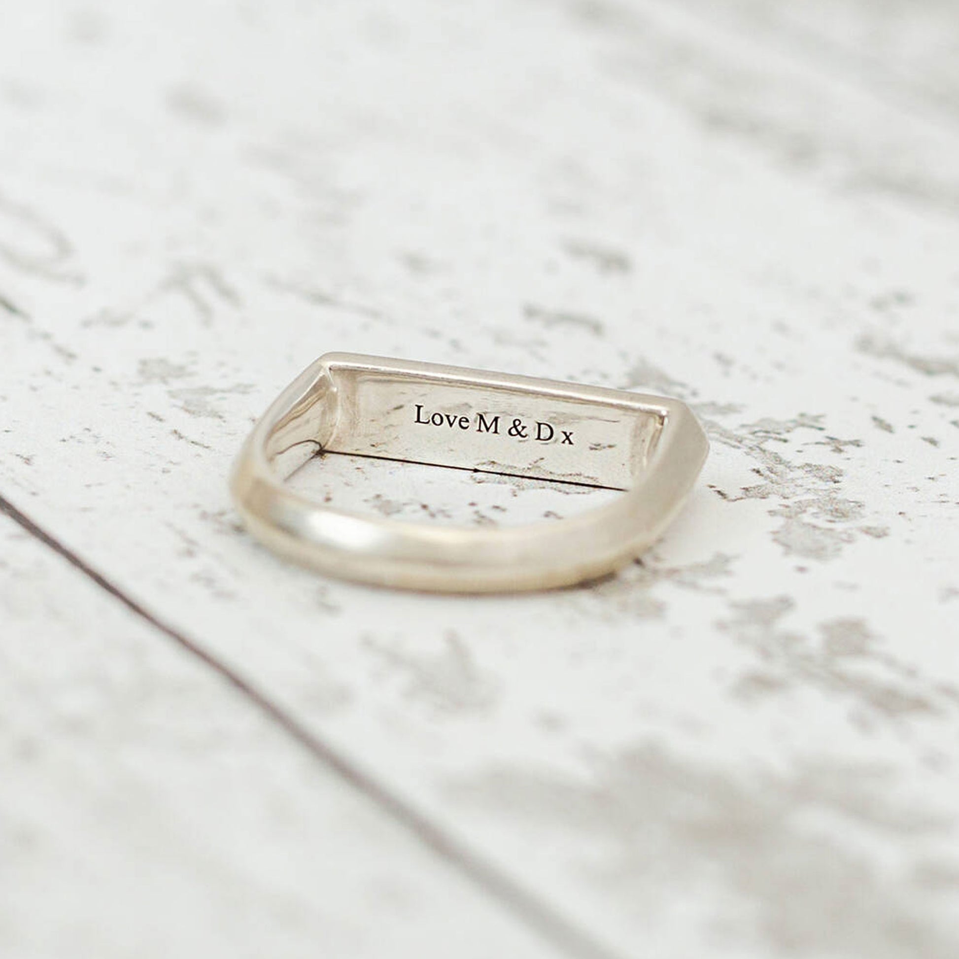18th or 21st birthday ring engraved with roman numerals date Scarlett Jewellery