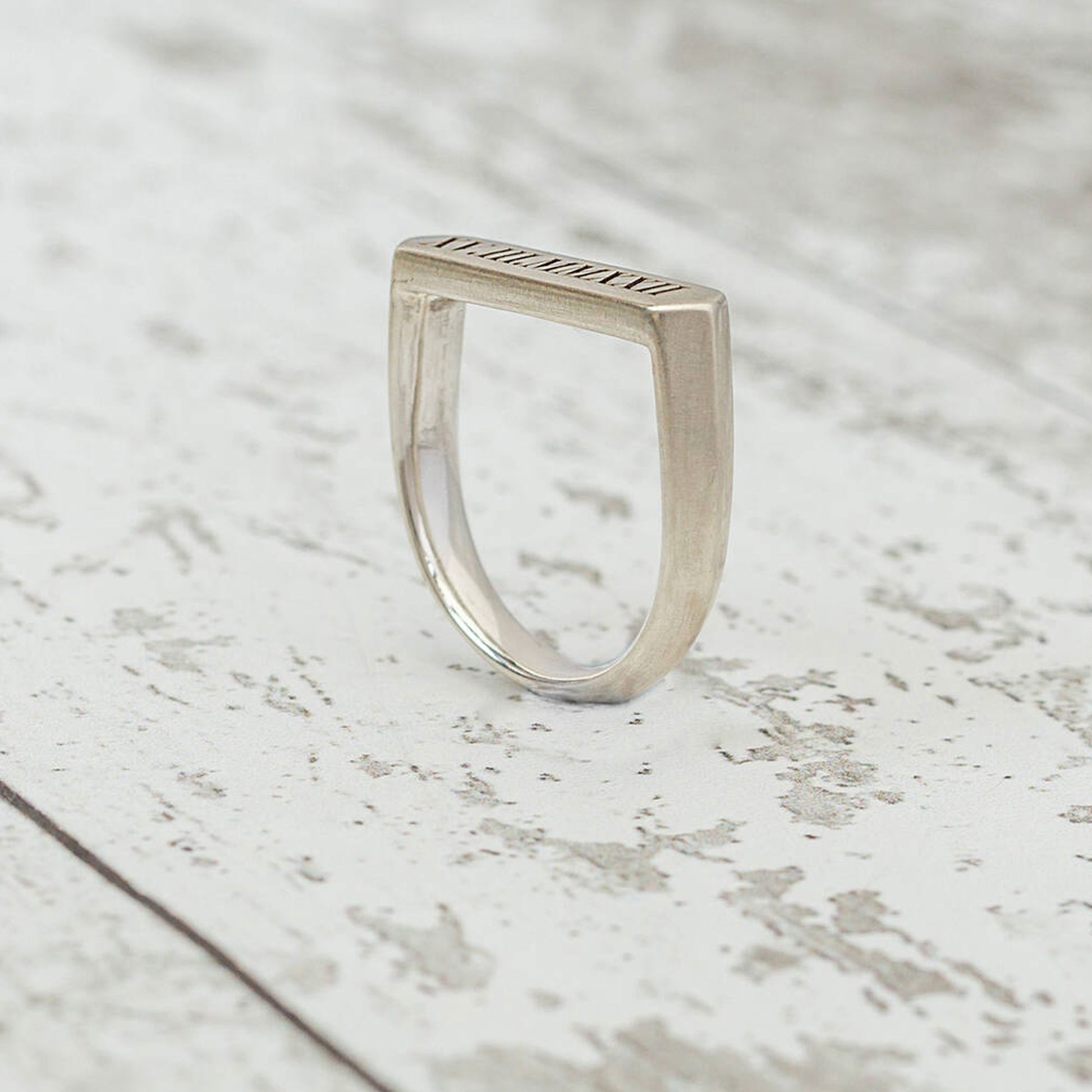 18th or 21st birthday ring engraved with roman numerals date Scarlett Jewellery