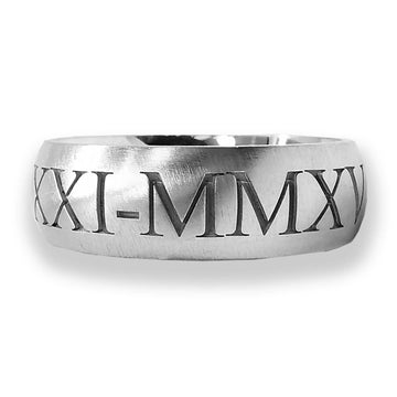 Personalised Men's Birthday Ring - Solid Sterling Silver
