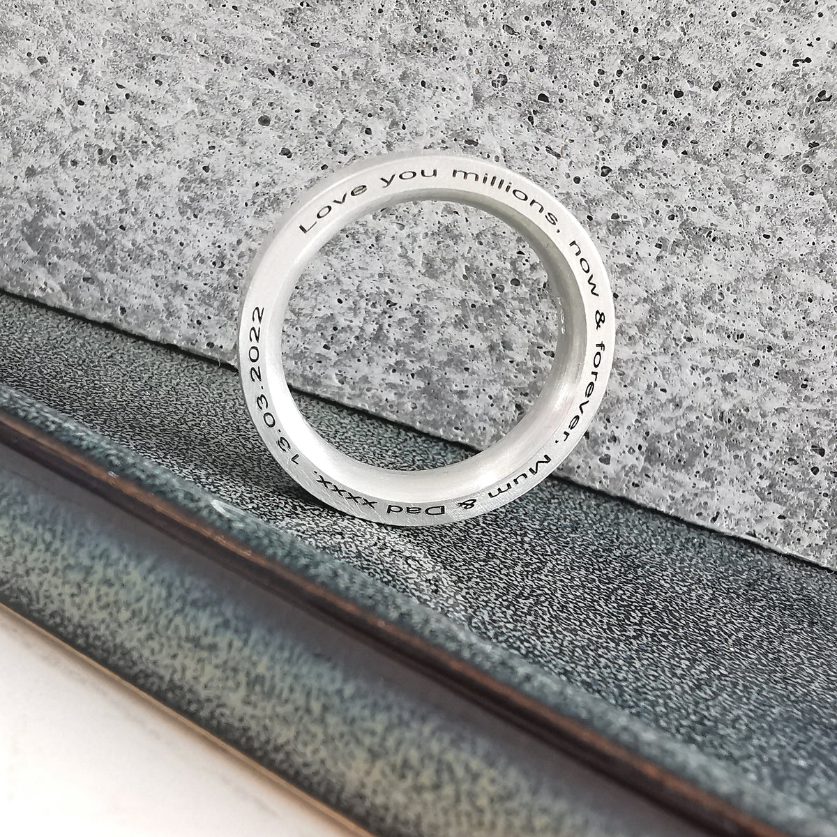 Personalised Secret Message Silver Ring