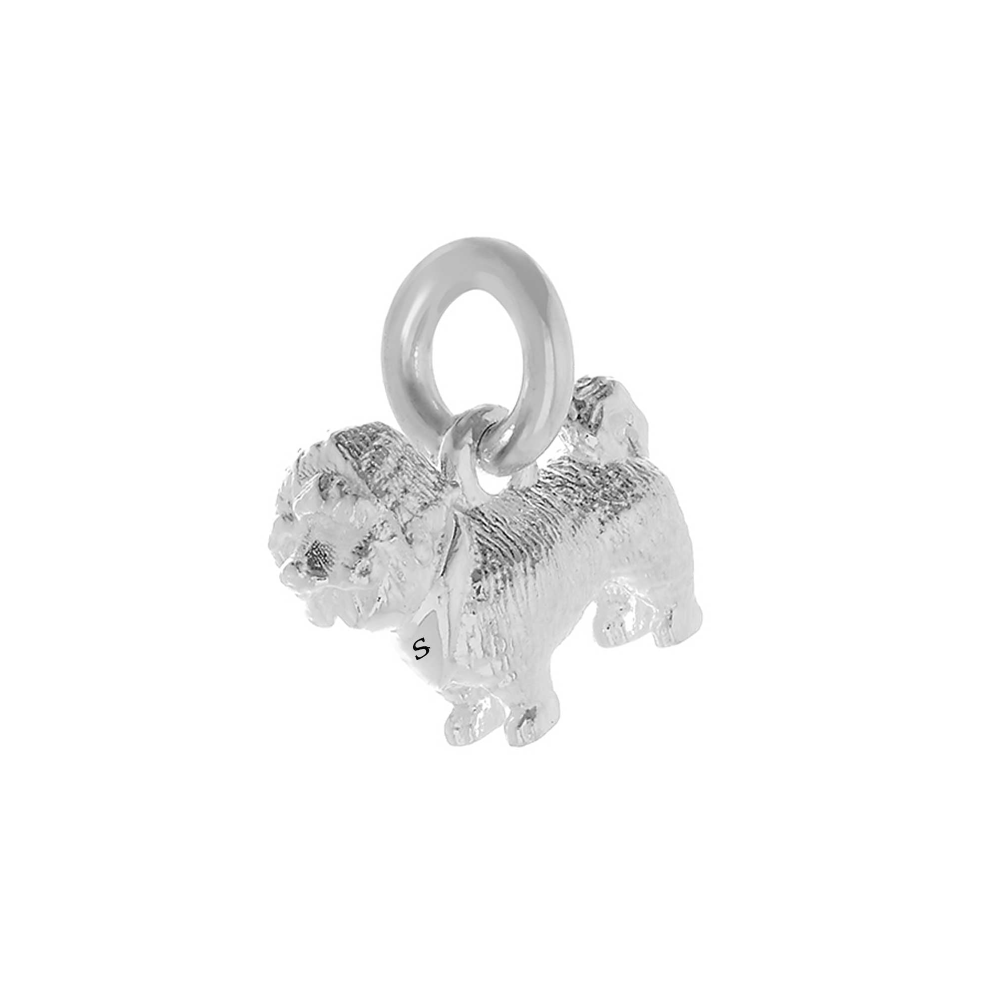 shih tzu dog silver charm engraved scarlet jewellery