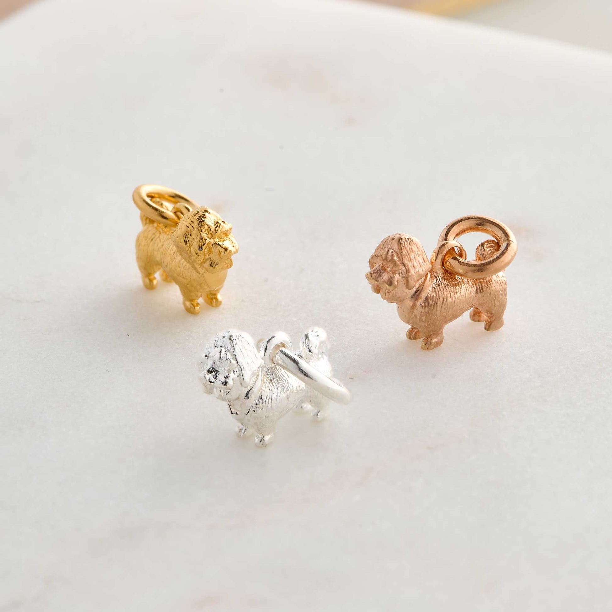 shih tzu dog silver gold rose gold charms scarlett jewellery