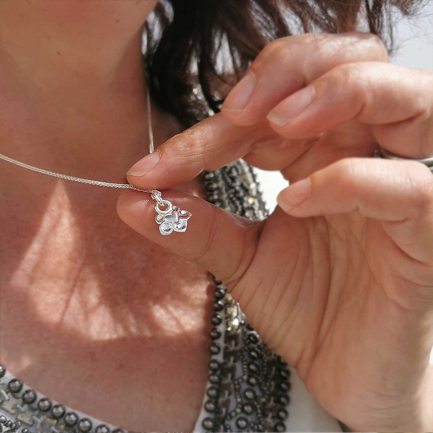 Forget-Me-Not Flower Silver Charm Necklace Pendant Scarlett Jewellery