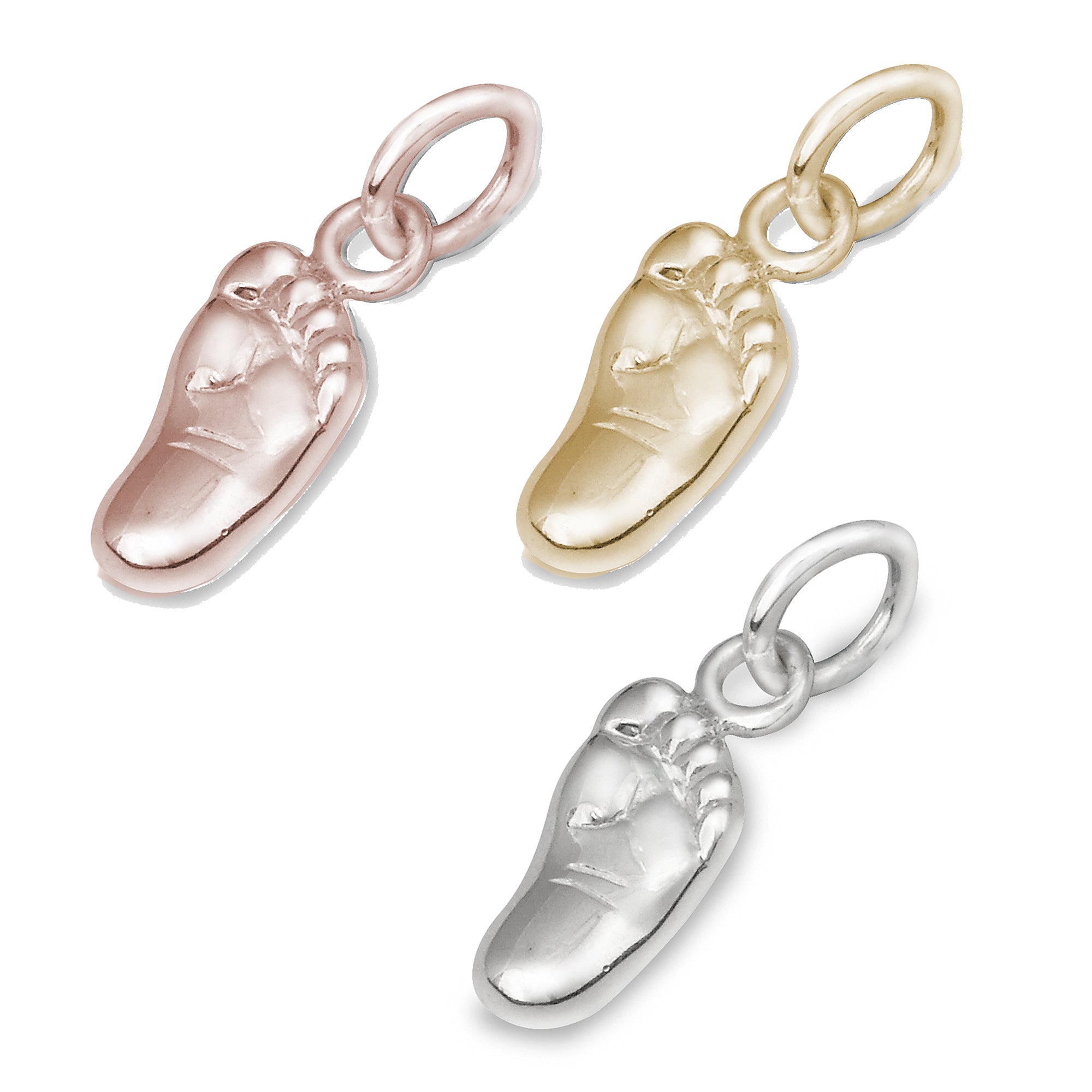 Sterling Silver Baby Feet In Heart Charm - Foto 7