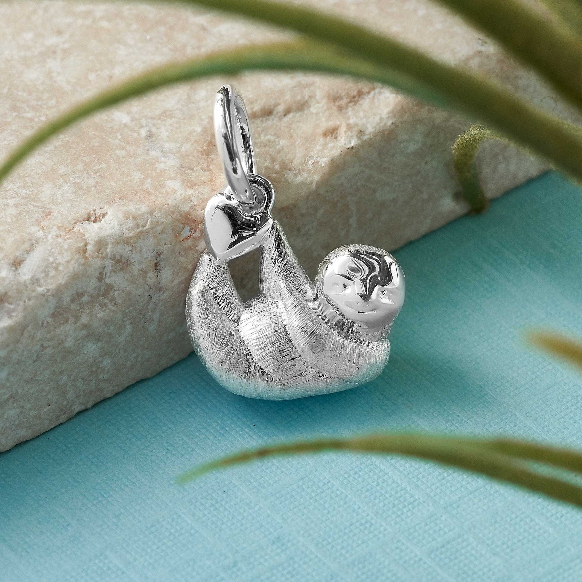 sloth silver charm pendant scarlett jewellery