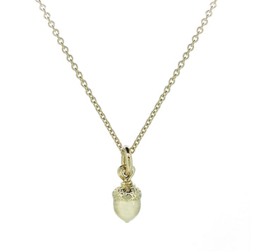 Little Acorn Solid Gold Necklace made in UK designer Scarlett Jewellery