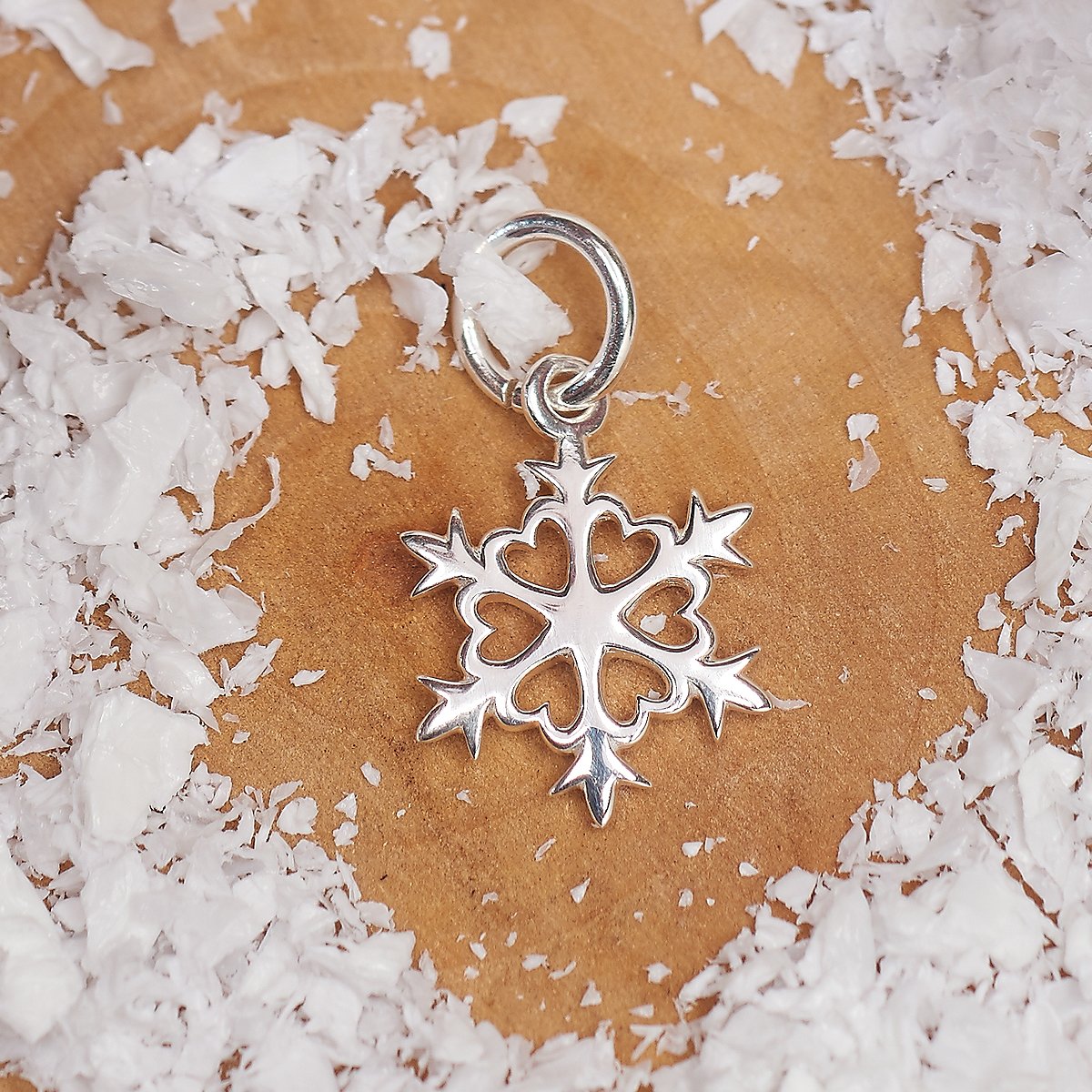 snowflake silver christmas themed bracelet charm necklace pendant Scarlett Jewellery