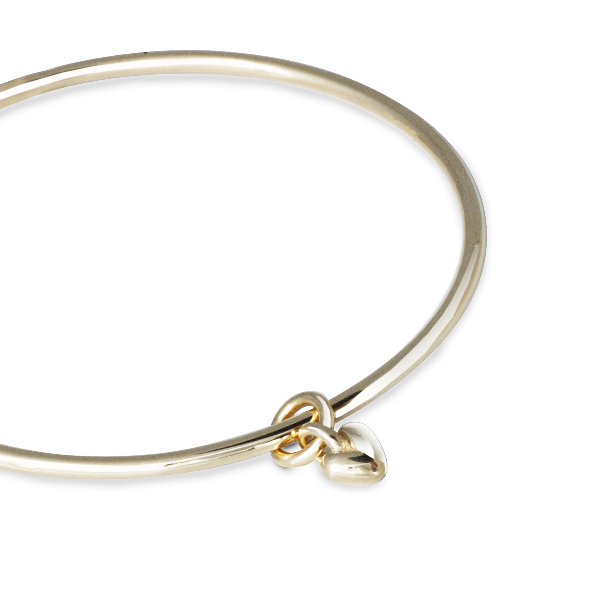recycled solid gold heart bangle made in UK Scarlett Jewellery