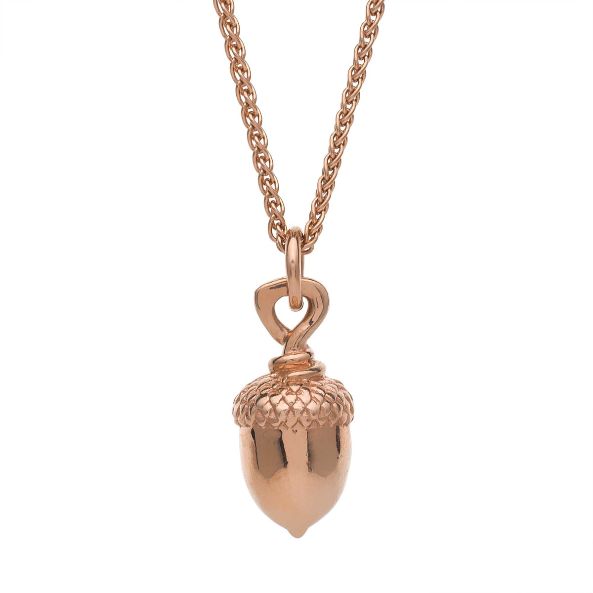 Scarlett Jewellery&#39;s Solid Rose Gold Acorn Necklace - Classic Sophistication