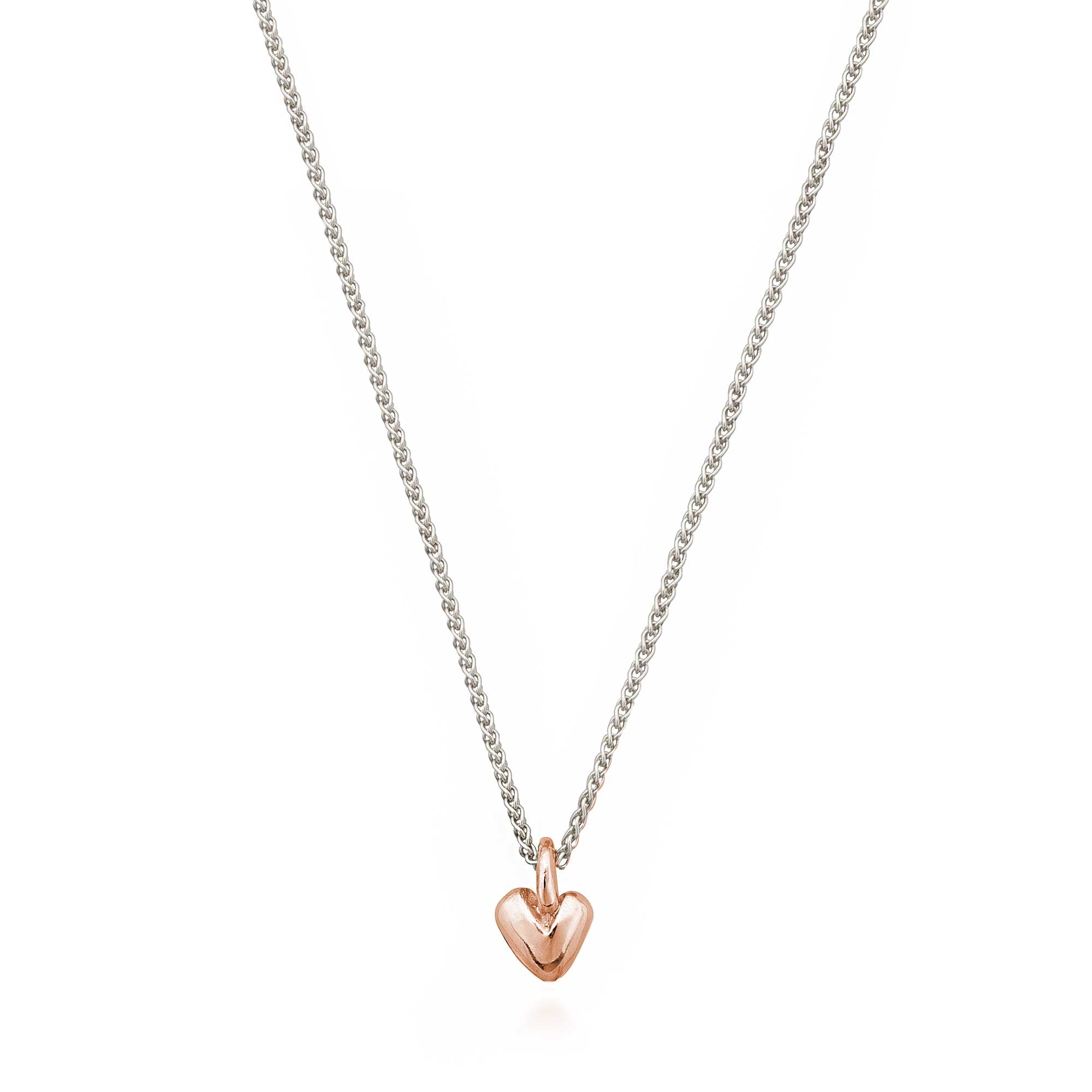 Sweetheart Silver Solid Rose Gold Necklace – Scarlett Jewellery