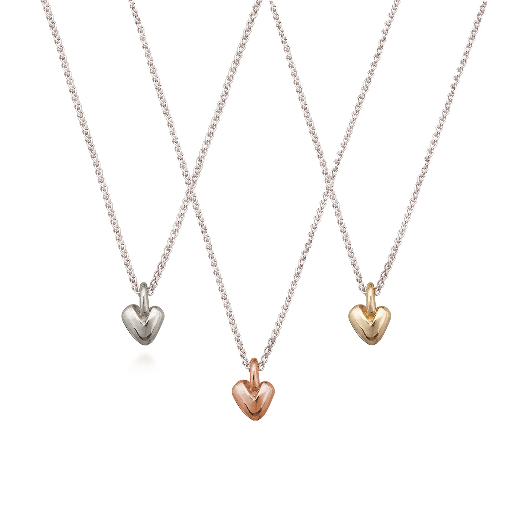 18ct gold vermeil plated silver heart pendant small sized for teenagers christmas gift