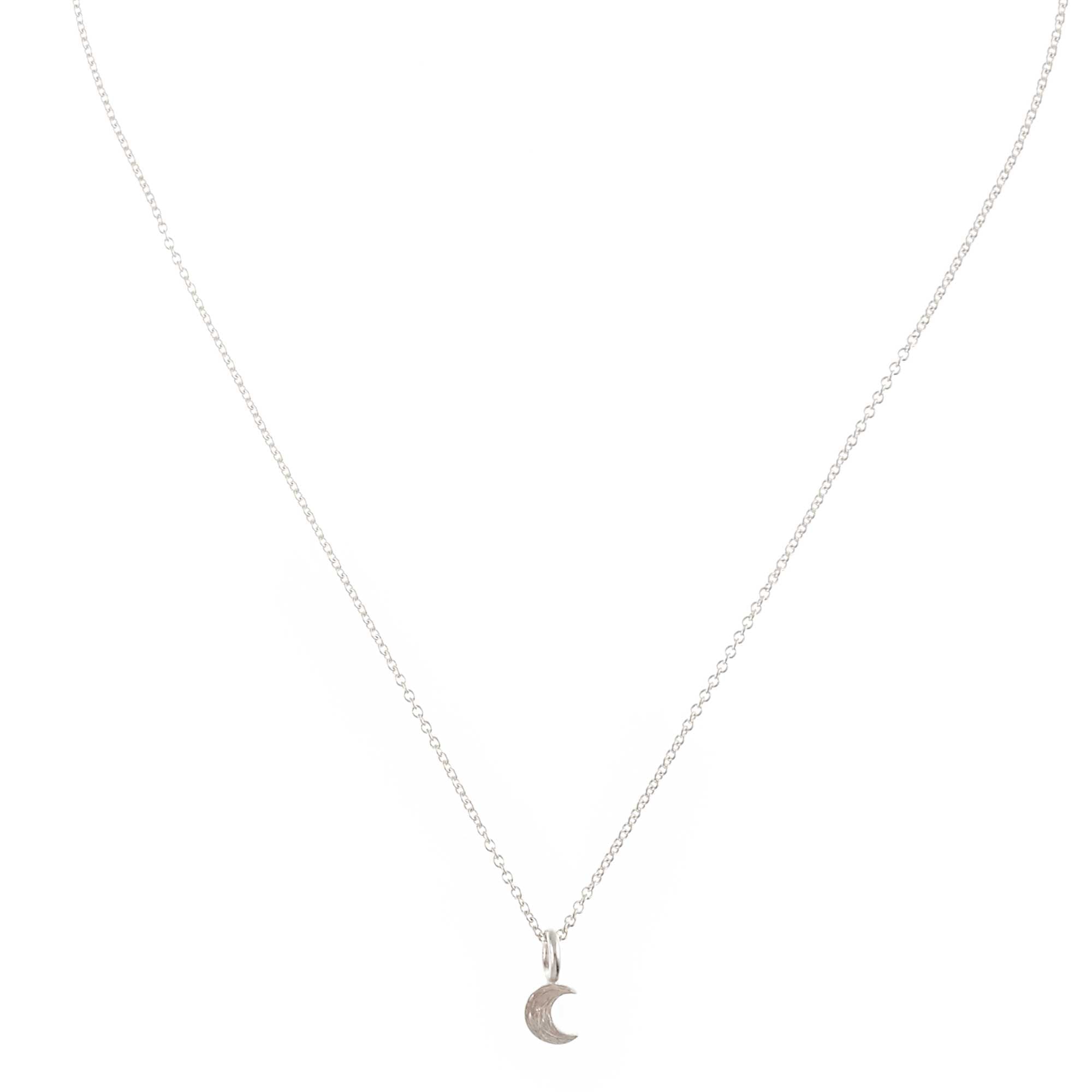Small silver moon pendant for teens young girls handmade designer Scarlett Jewellery