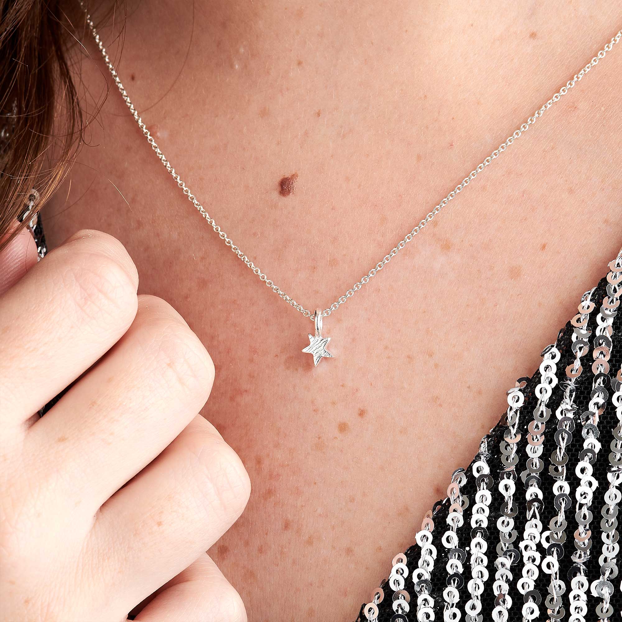 Small silver star pendant for teens young girls handmade designer Scarlett Jewellery