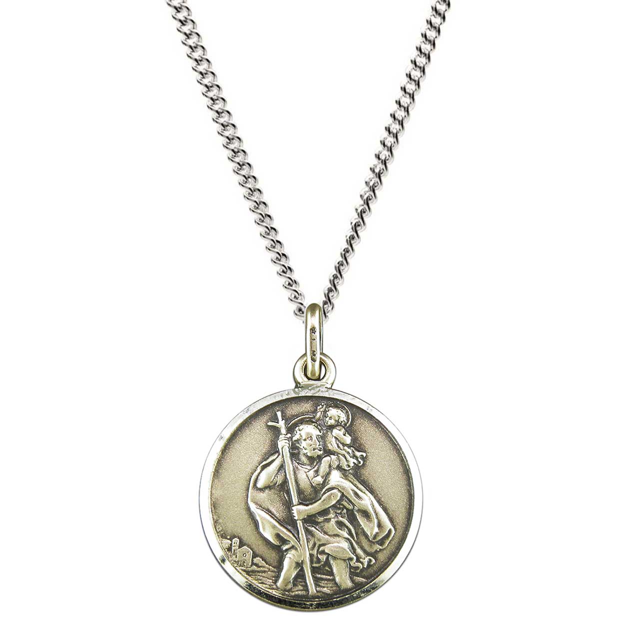 sterling silver vintage style saint christopher pendant mens 18th 21st birthday gift idea