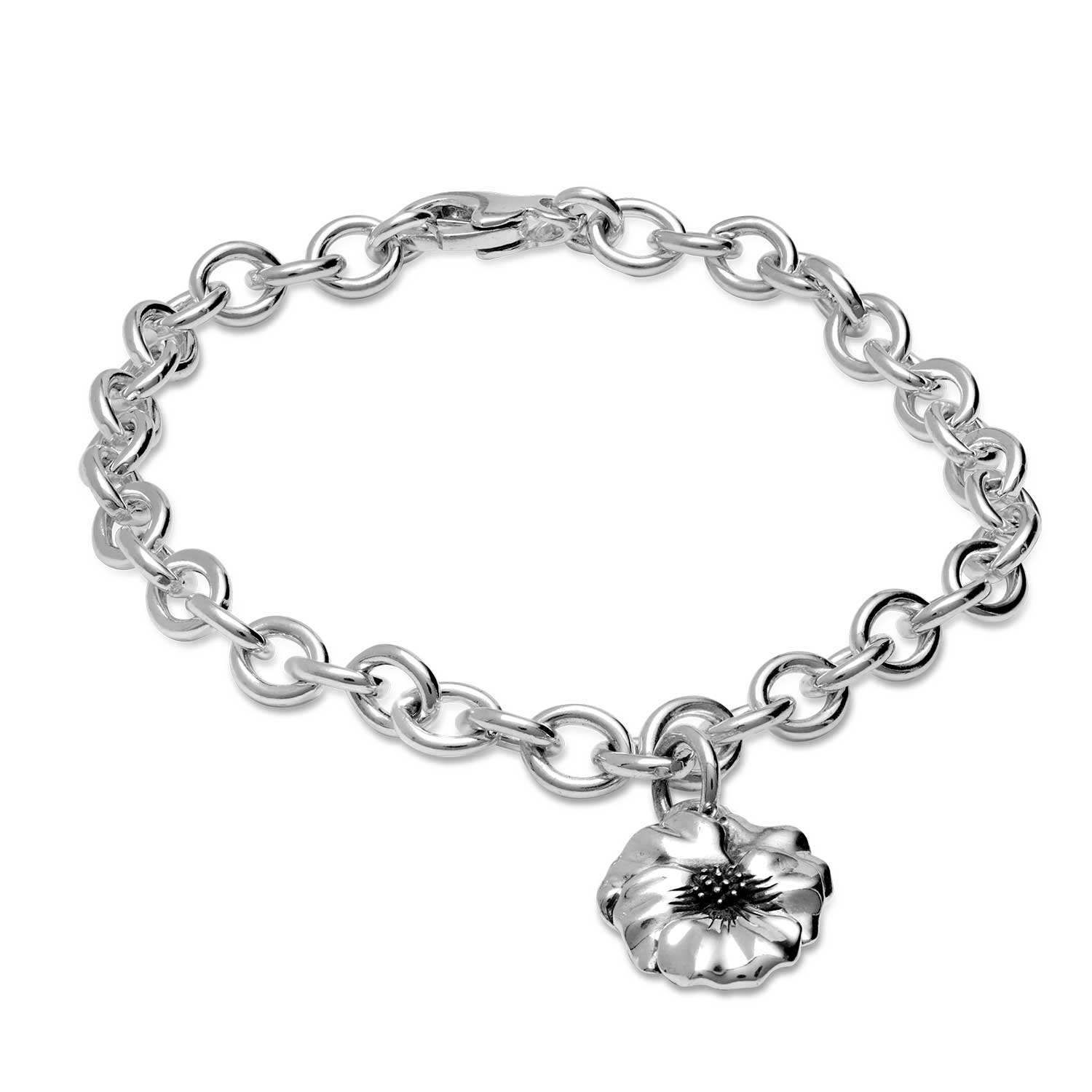 Violet Silver Charm Bracelet Language Of Flowers Jewellery Scarlett