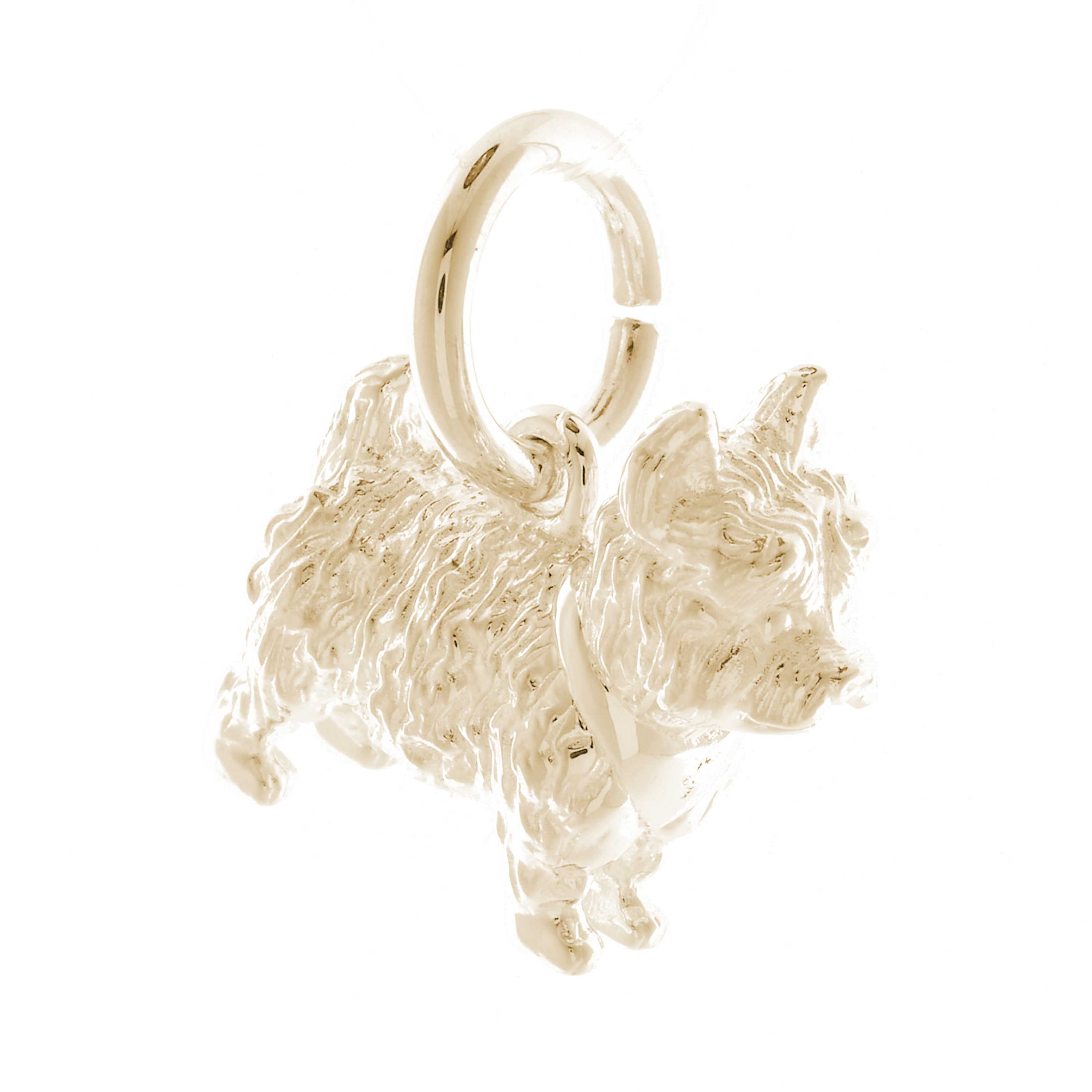 west highland terrier westie solid gold dog charm for bracelet necklace scarlett jewellery Brighton UK gift for pet loss