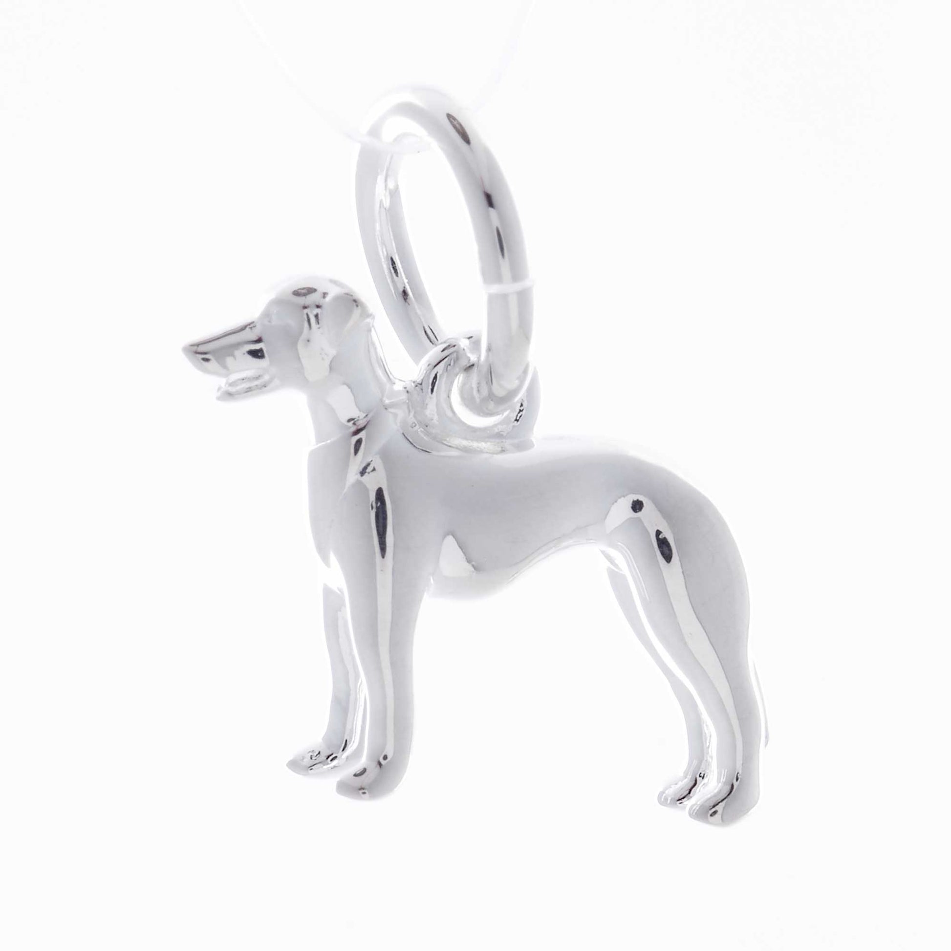 solid sterling silver whippet greyhound dog charm scarlett jewellery Brighton UK