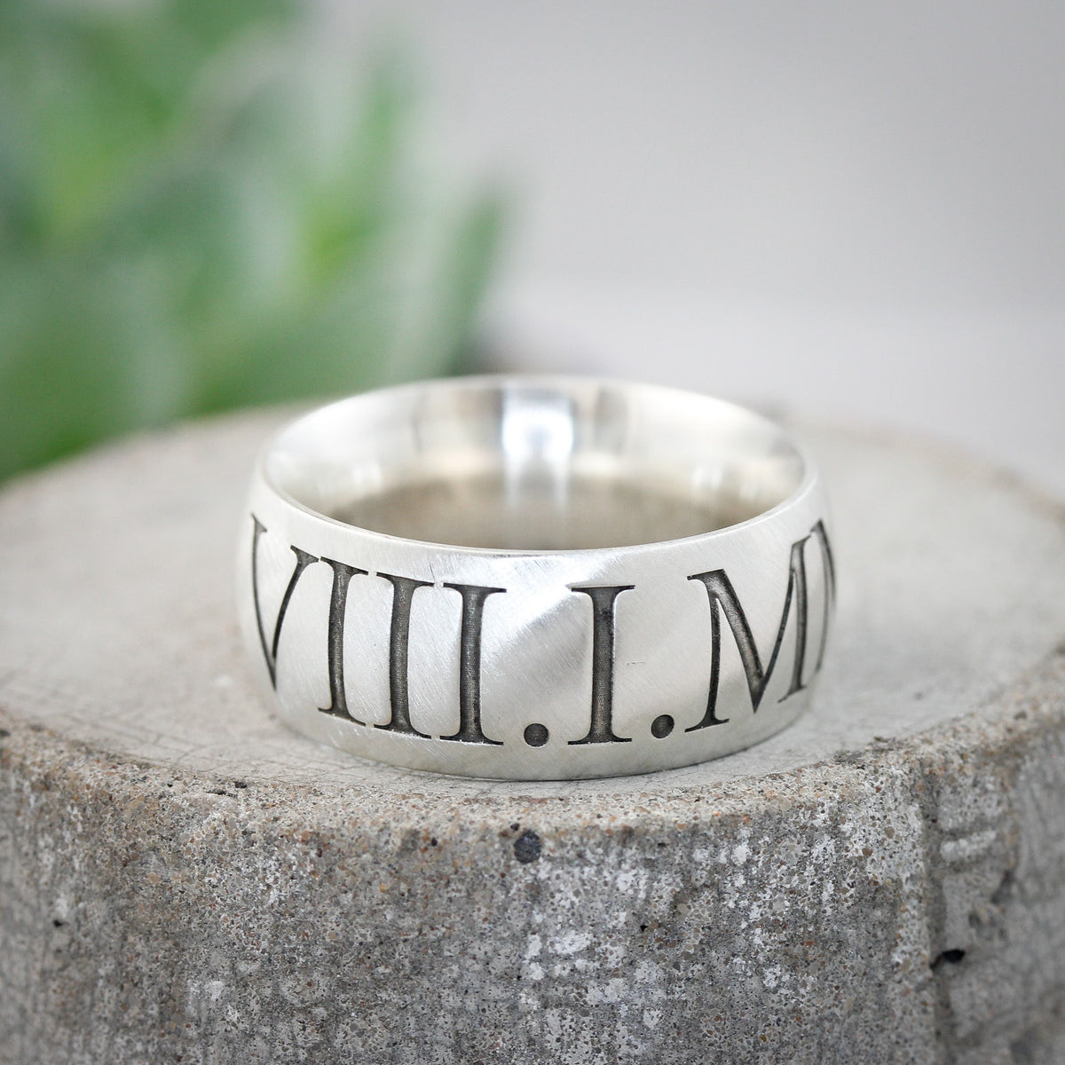 matte finish mens roman numerals ring 18th birthday gift