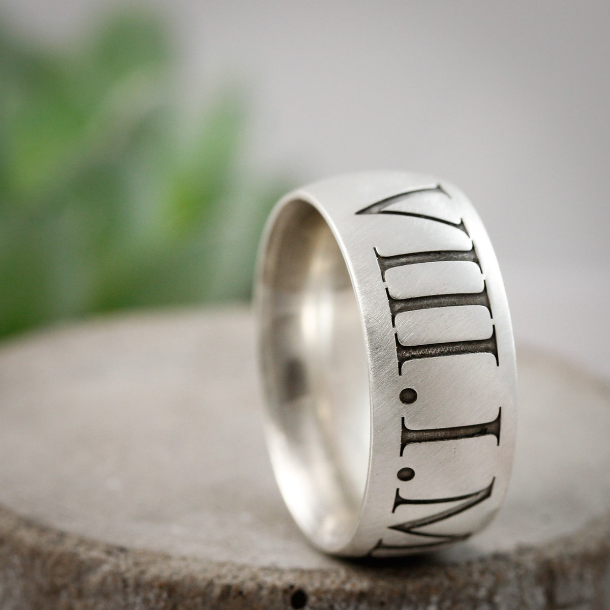 matte finish mens roman numerals ring 18th birthday gift