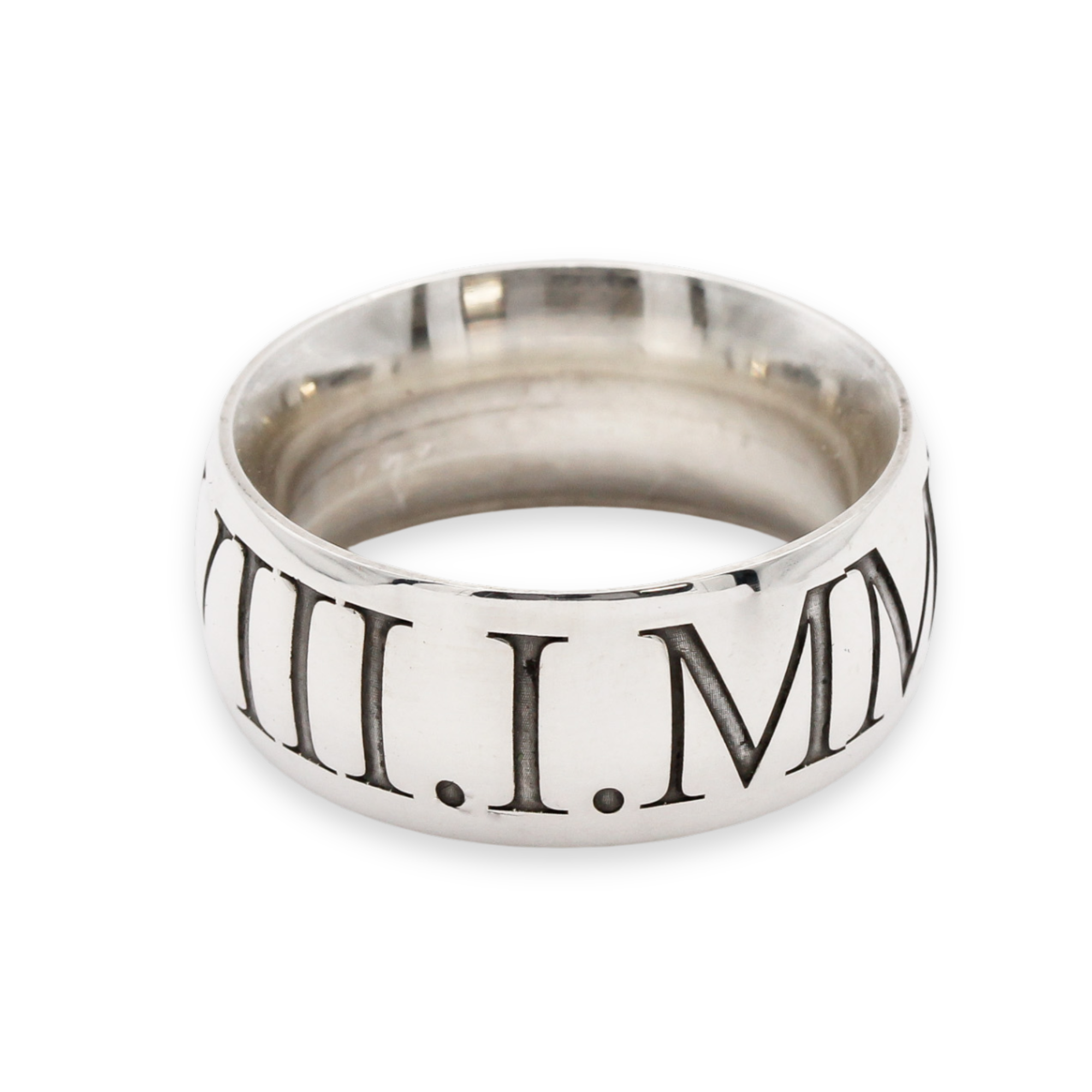 mens wide roman numerals ring 18th 21st birthday gift
