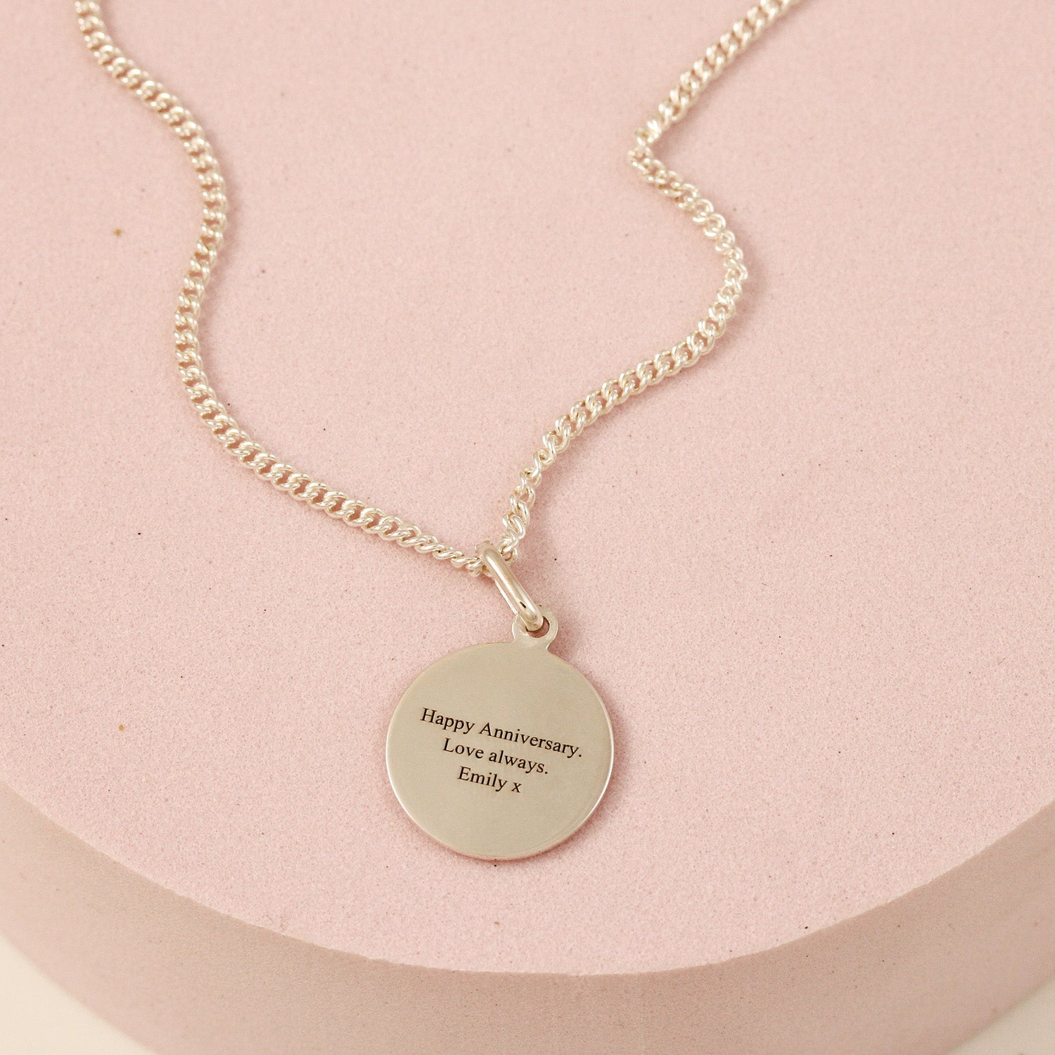 Small silver saint christopher necklace on 2.1mm curb chain