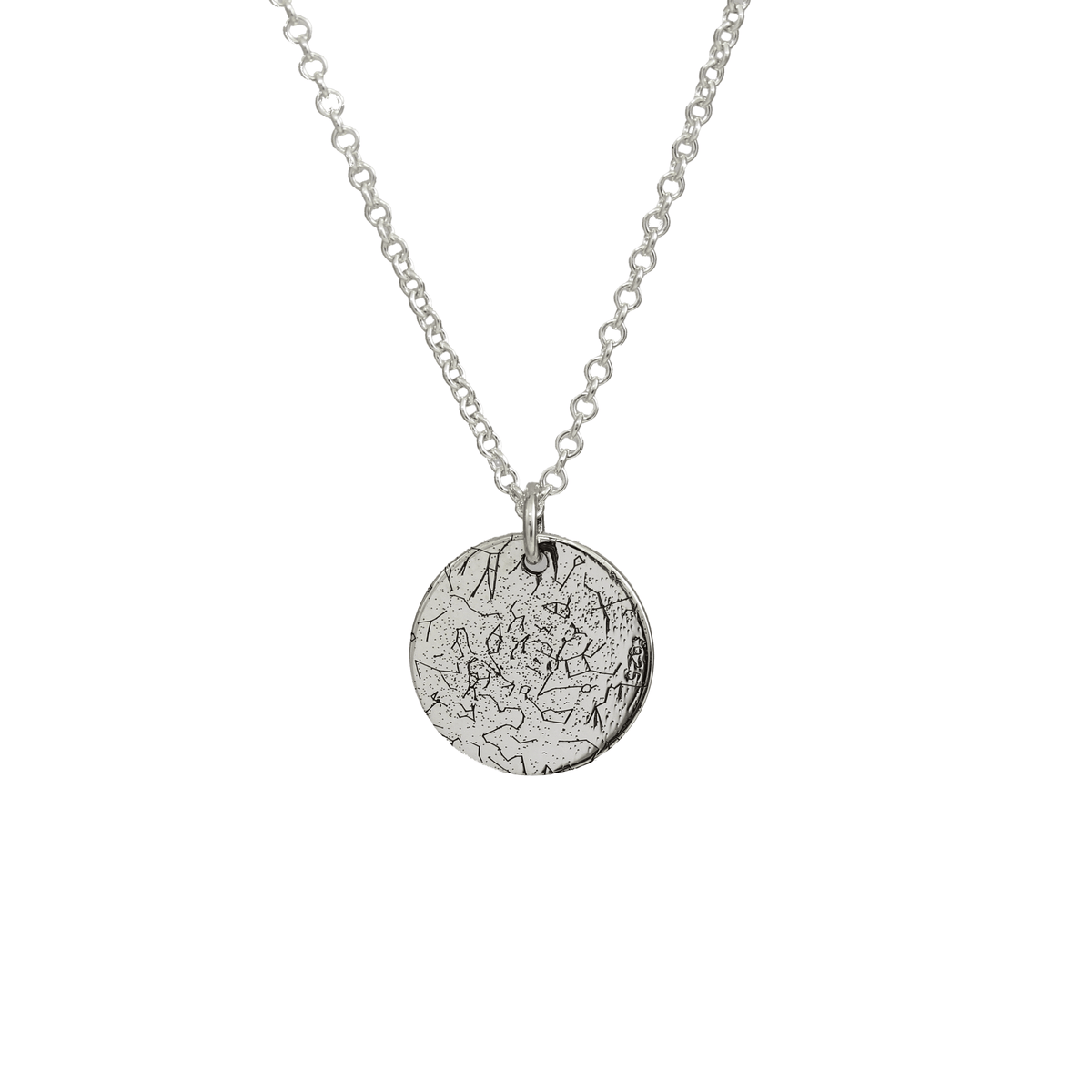 custom star map small sized 15mm disc silver necklace