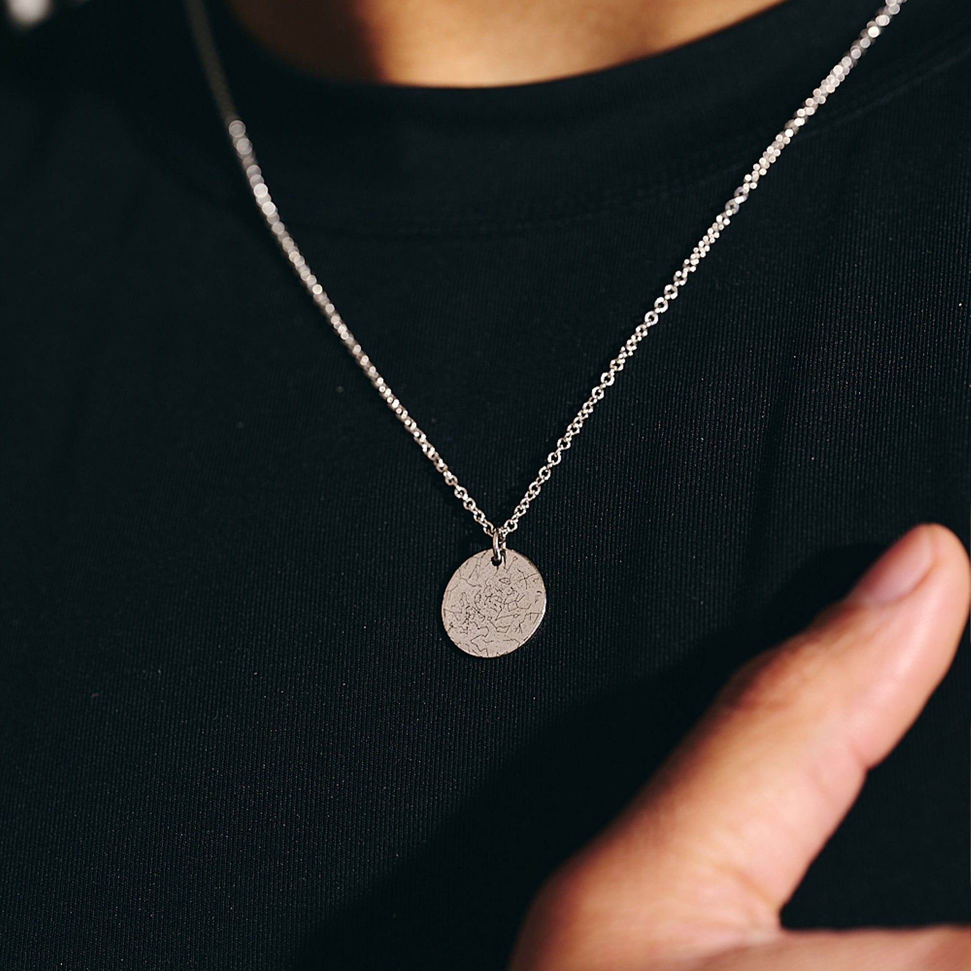 small mens star map pendant