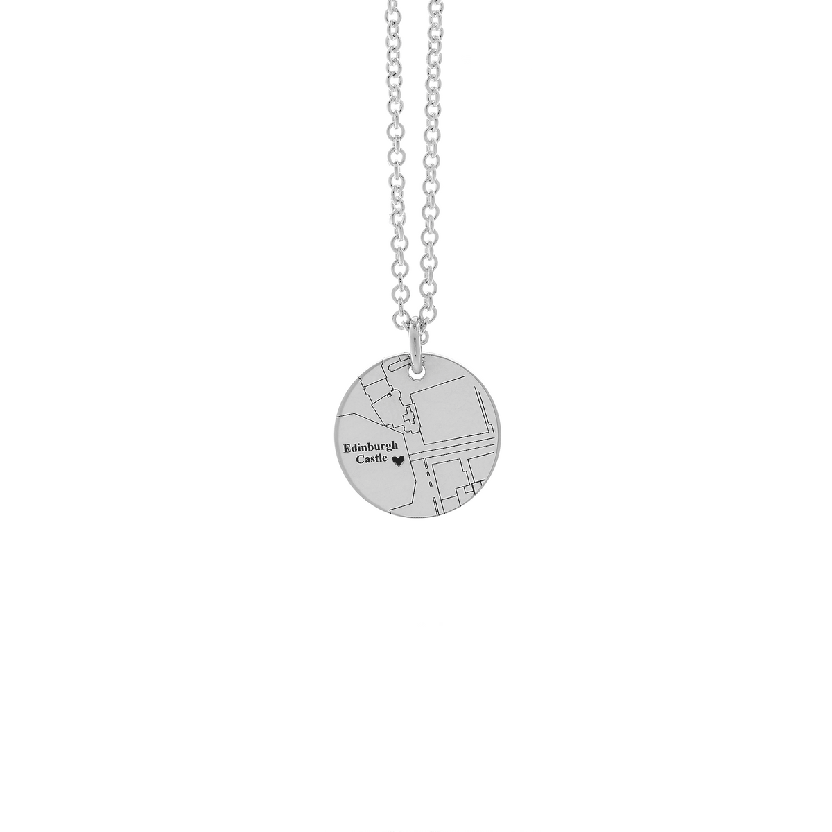 custom street map bespoke necklace engraved with location of home solid sterling silver off the map jewellery UK