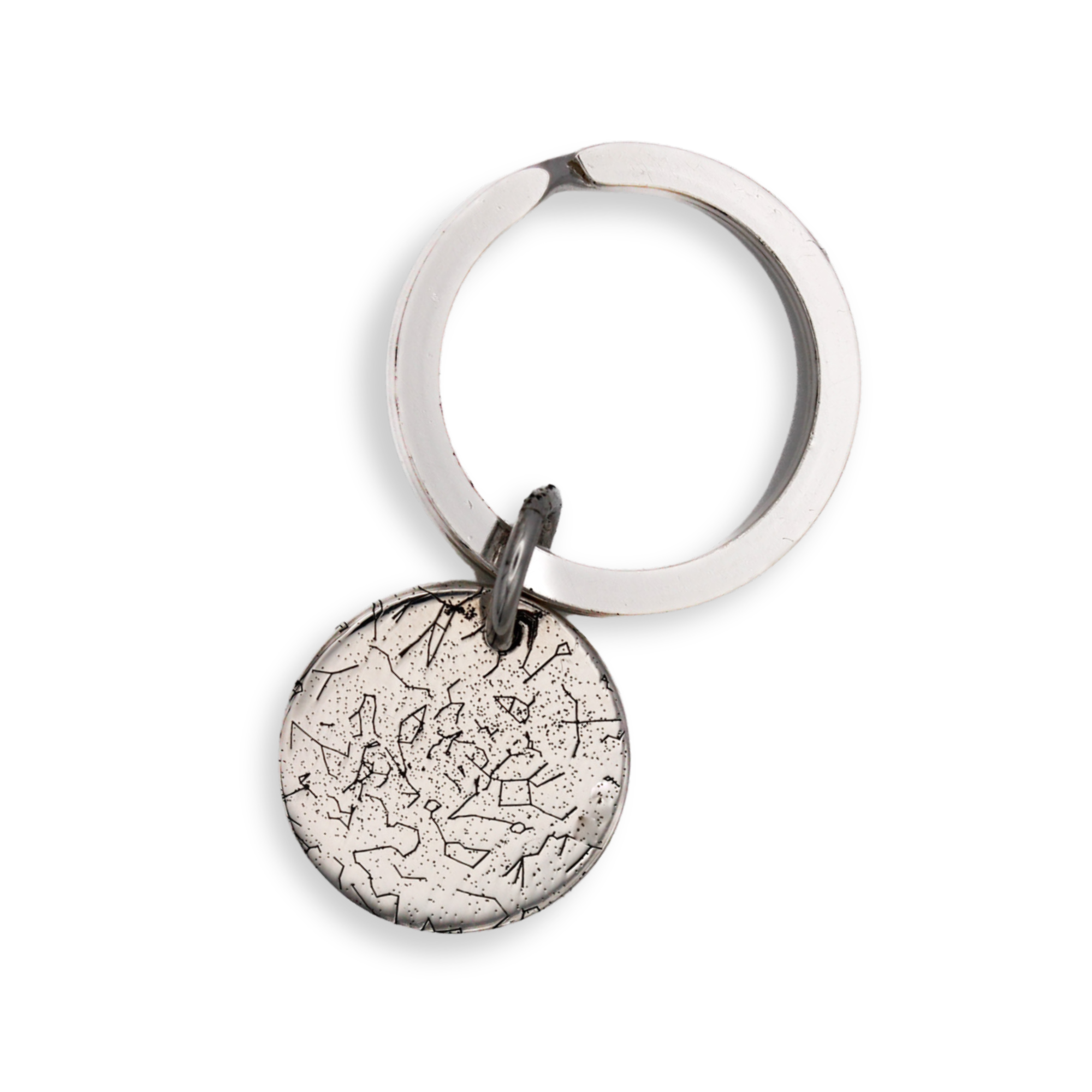 silver star map keyring birthday gift idea for men