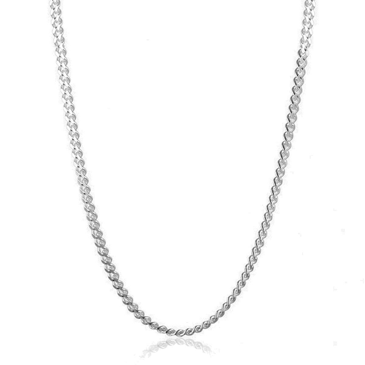 Sterling Silver Curb Chain Necklace 2.38mm