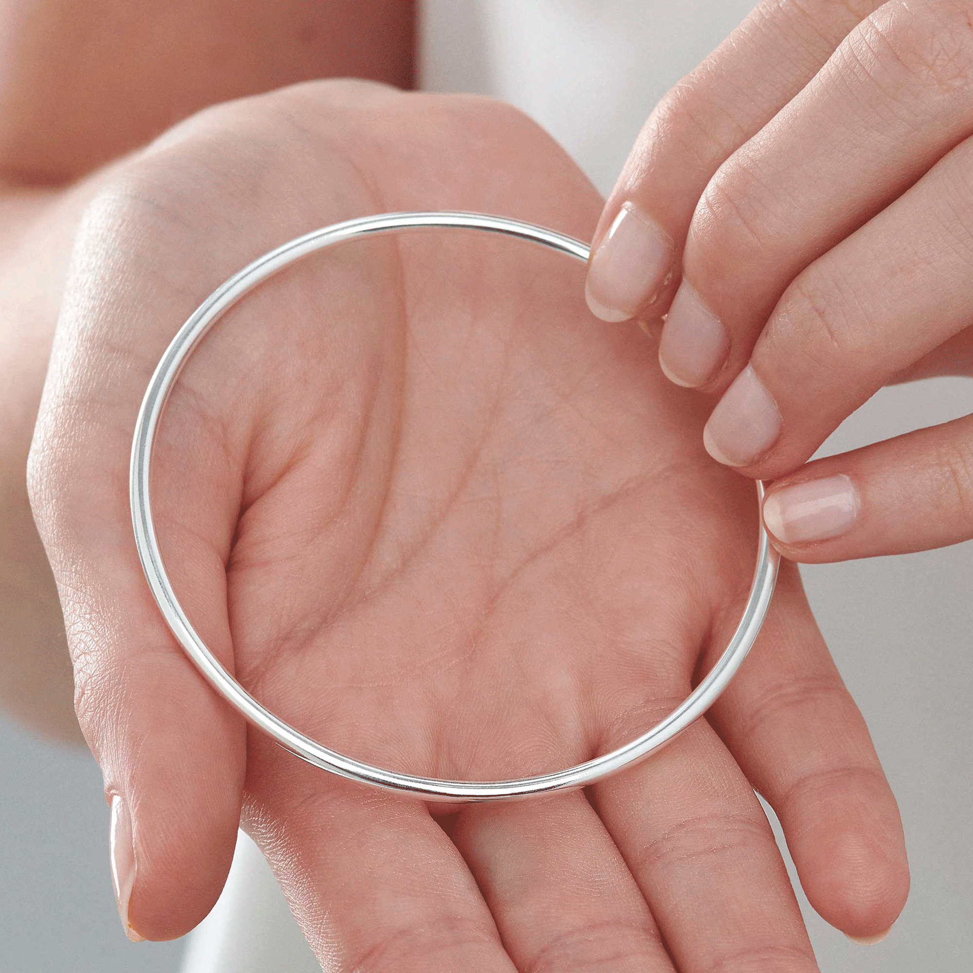 Plain 25mm thick Silver slave bangle