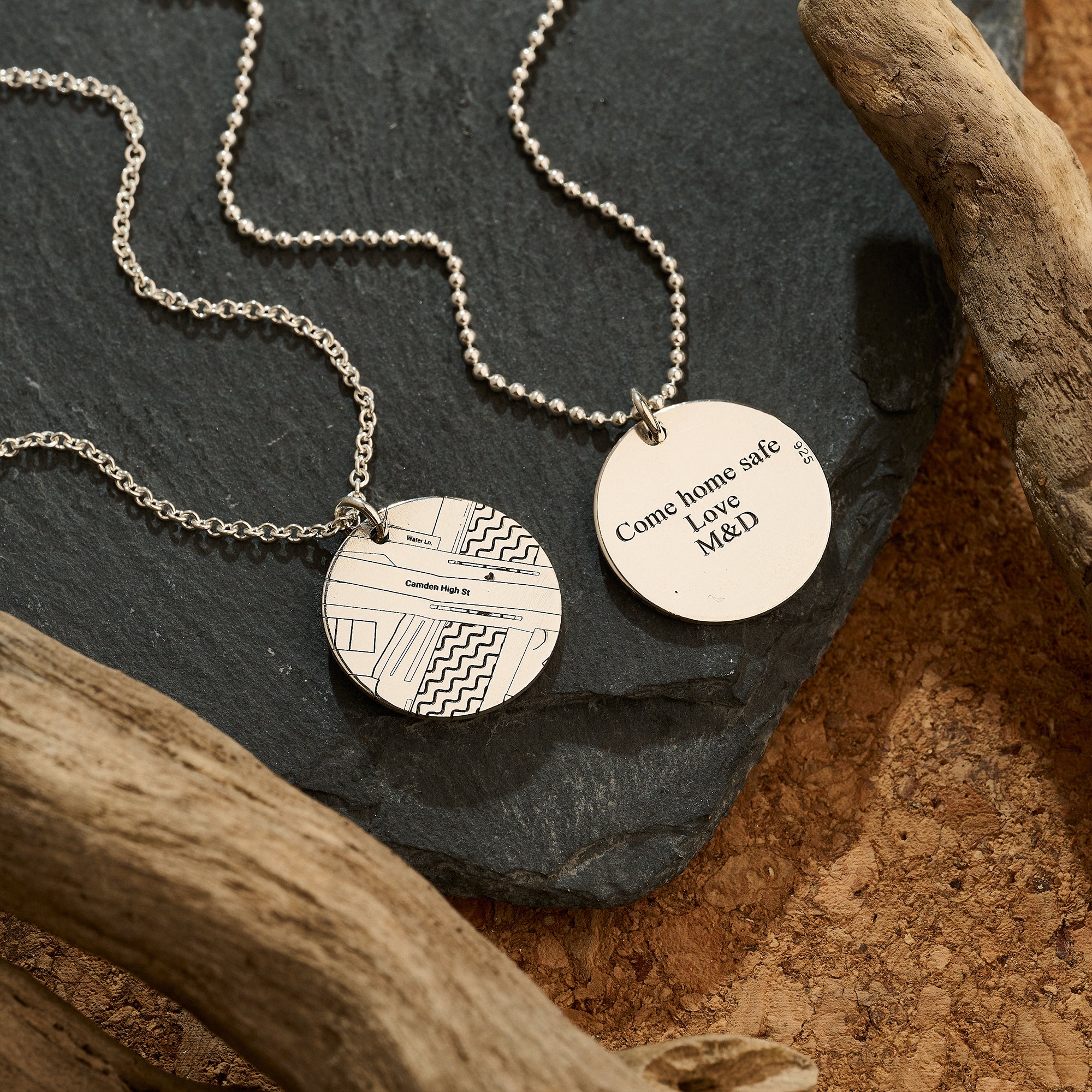 custom street map necklaces