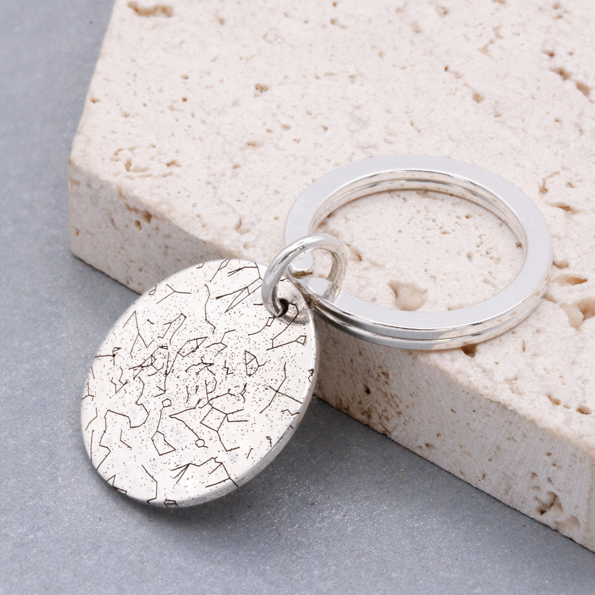 custom star constellation map silver keyring