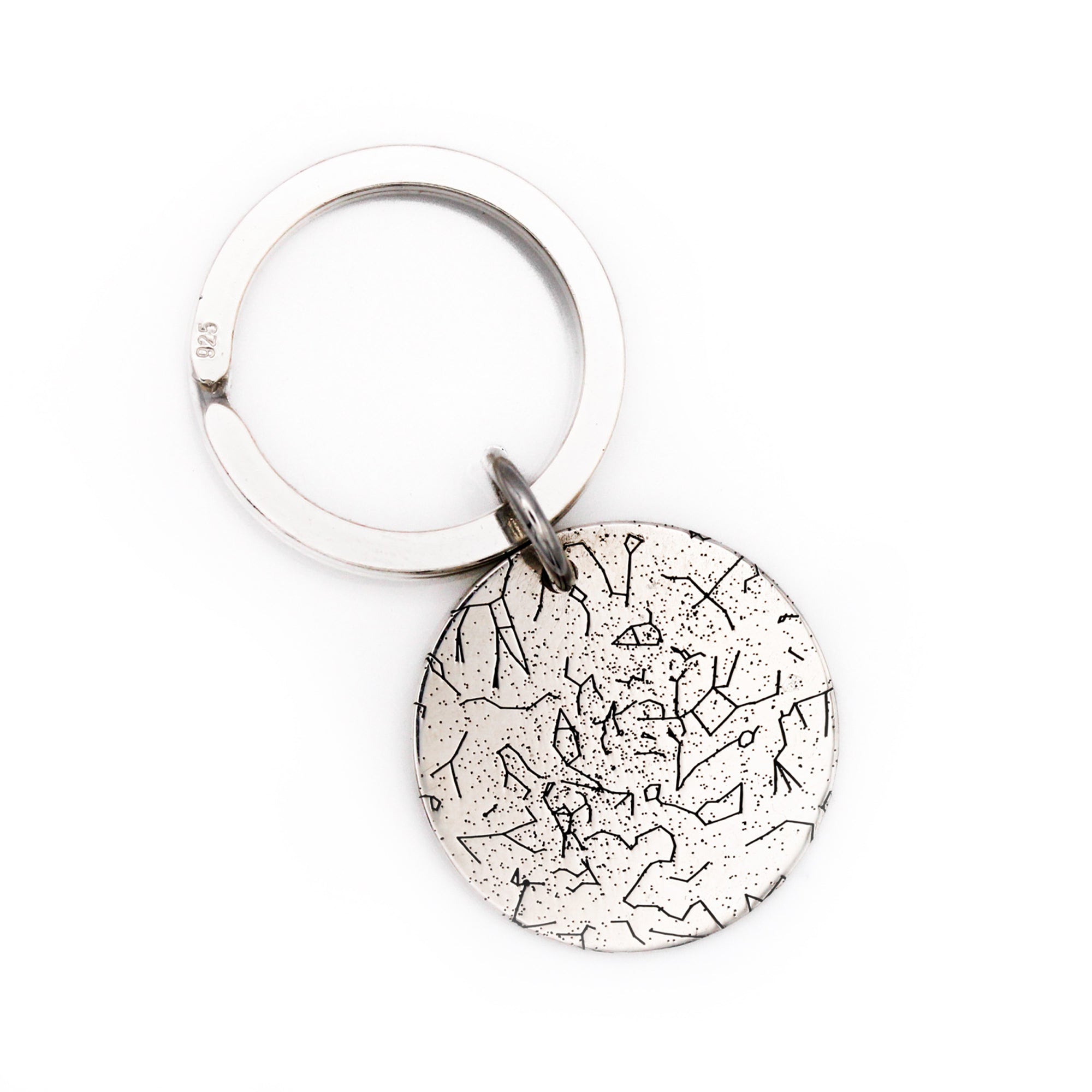 custom star map silver keyring