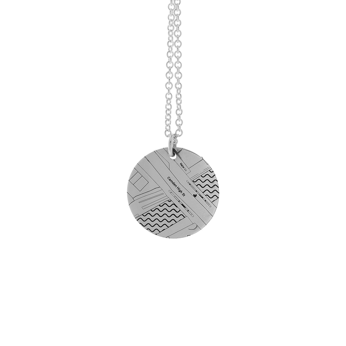 Address custom street map necklace pendant sterling silver bespoke engraved