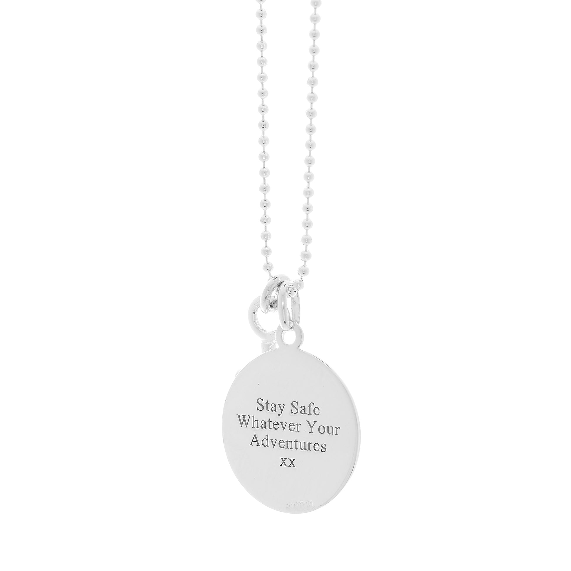 silver saint christopher with cross on ball chain