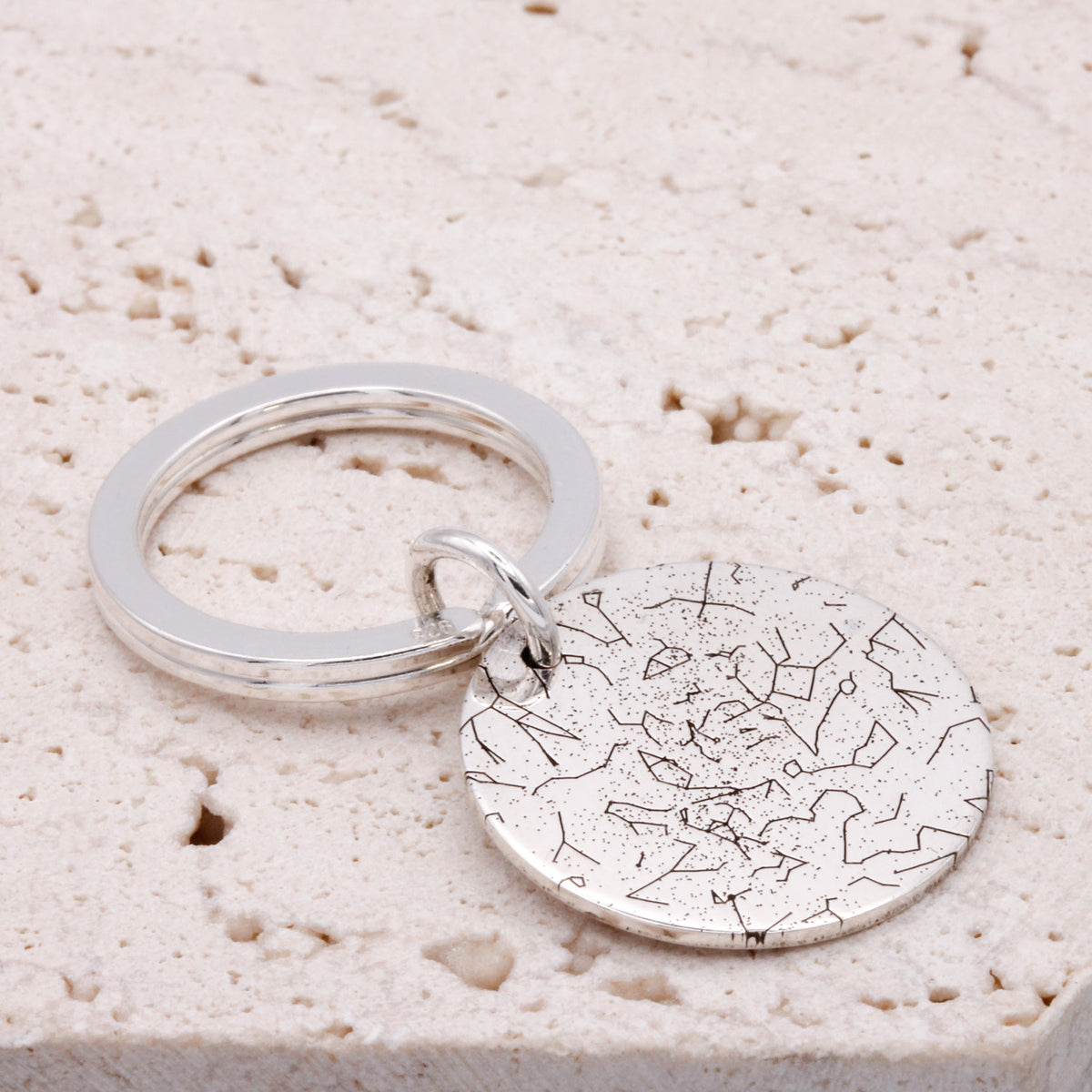 custom star constellation map silver keyring