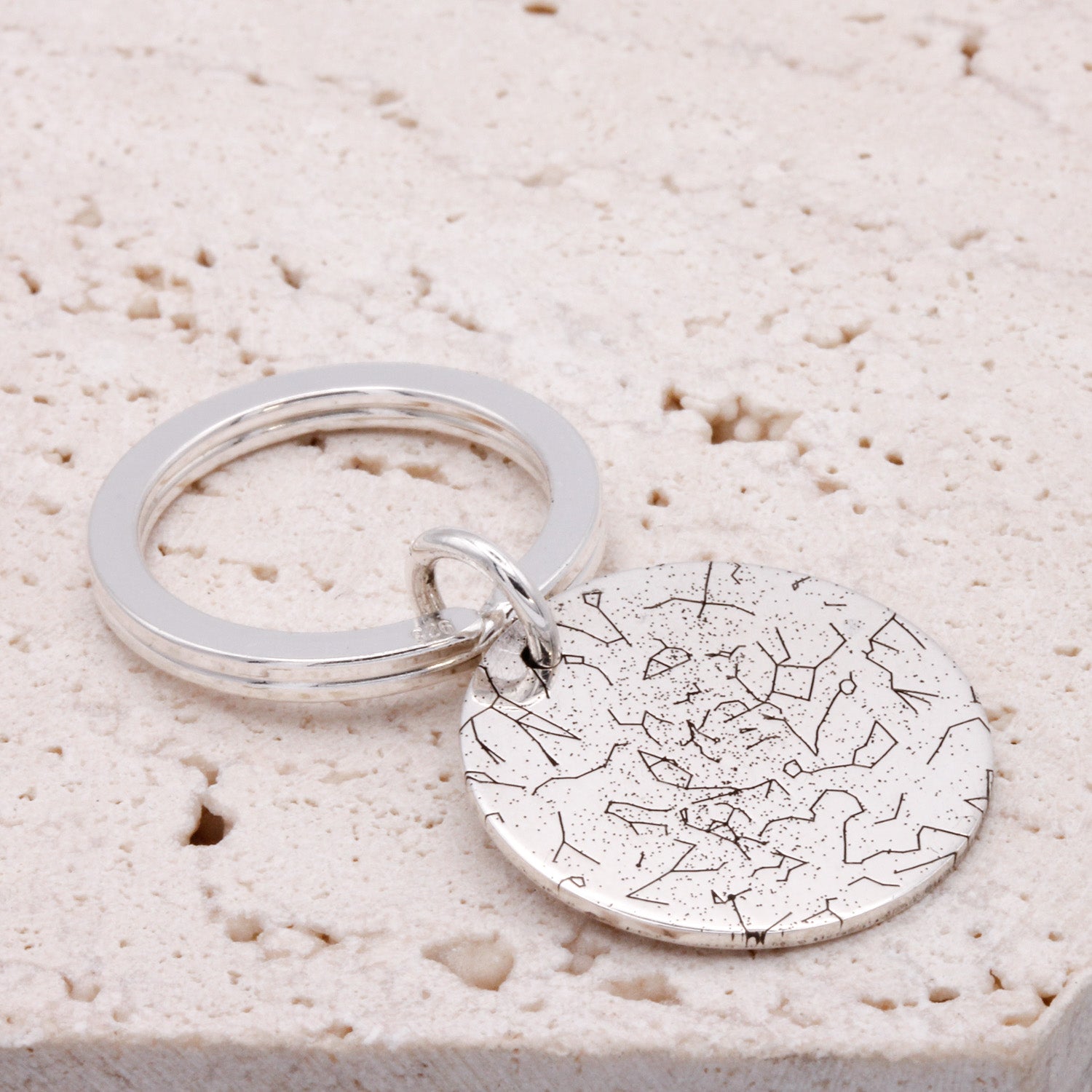 silver bespoke star constellation keyring