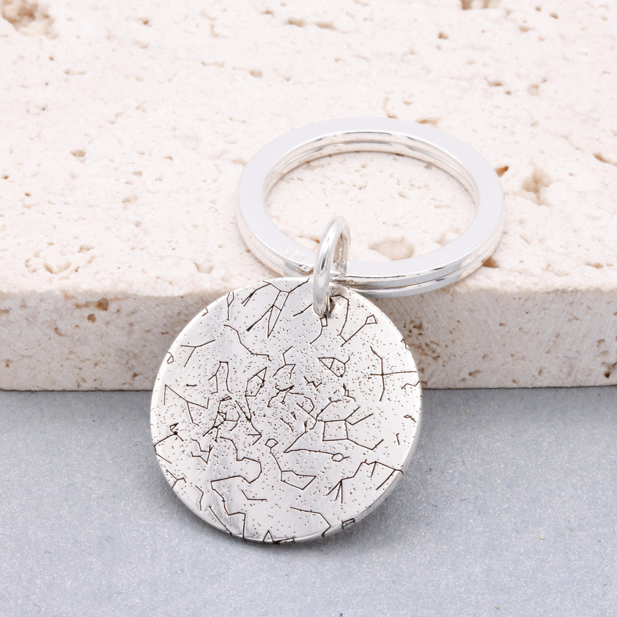 custom star constellation map silver keyring