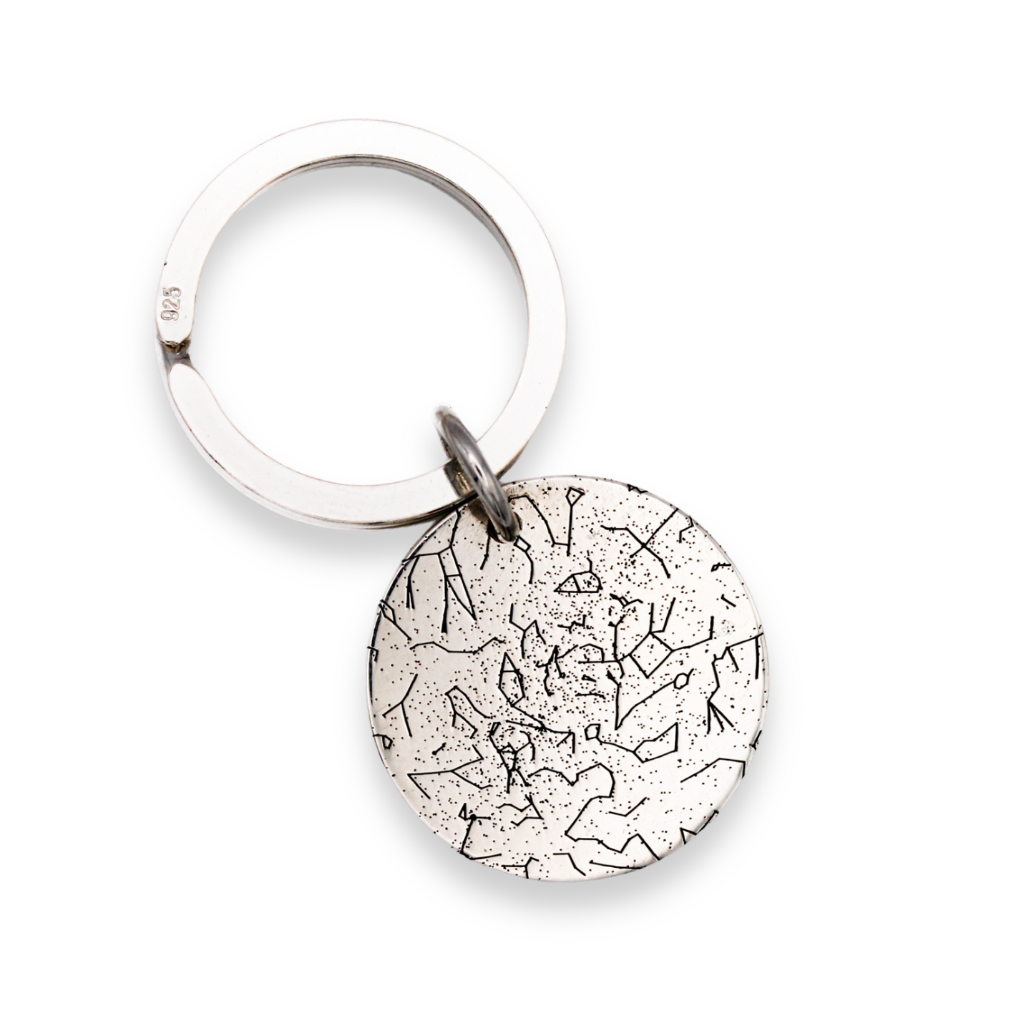 silver bespoke star constellation keyring